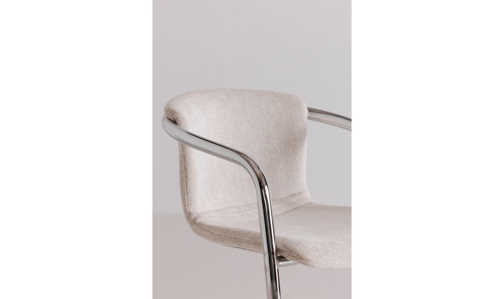 Moe's Home Freeman Chrome Frame Counter Stool Blended Cream - Set Of Two - Image 3
