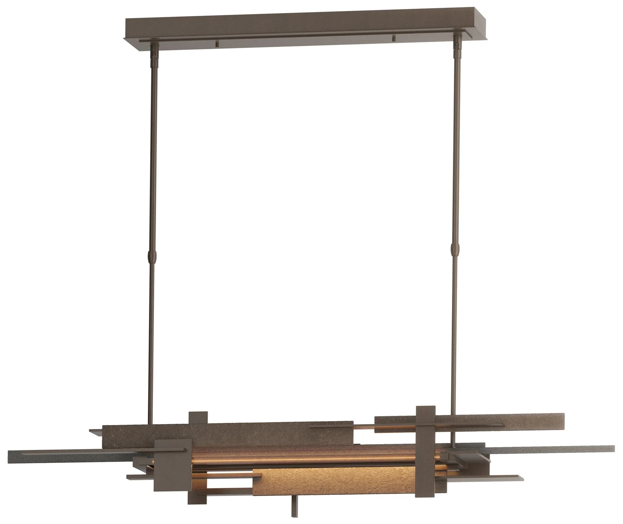 Planar 48.3"W Natural Iron Accented Bronze Standard LED Pendant - Image 1