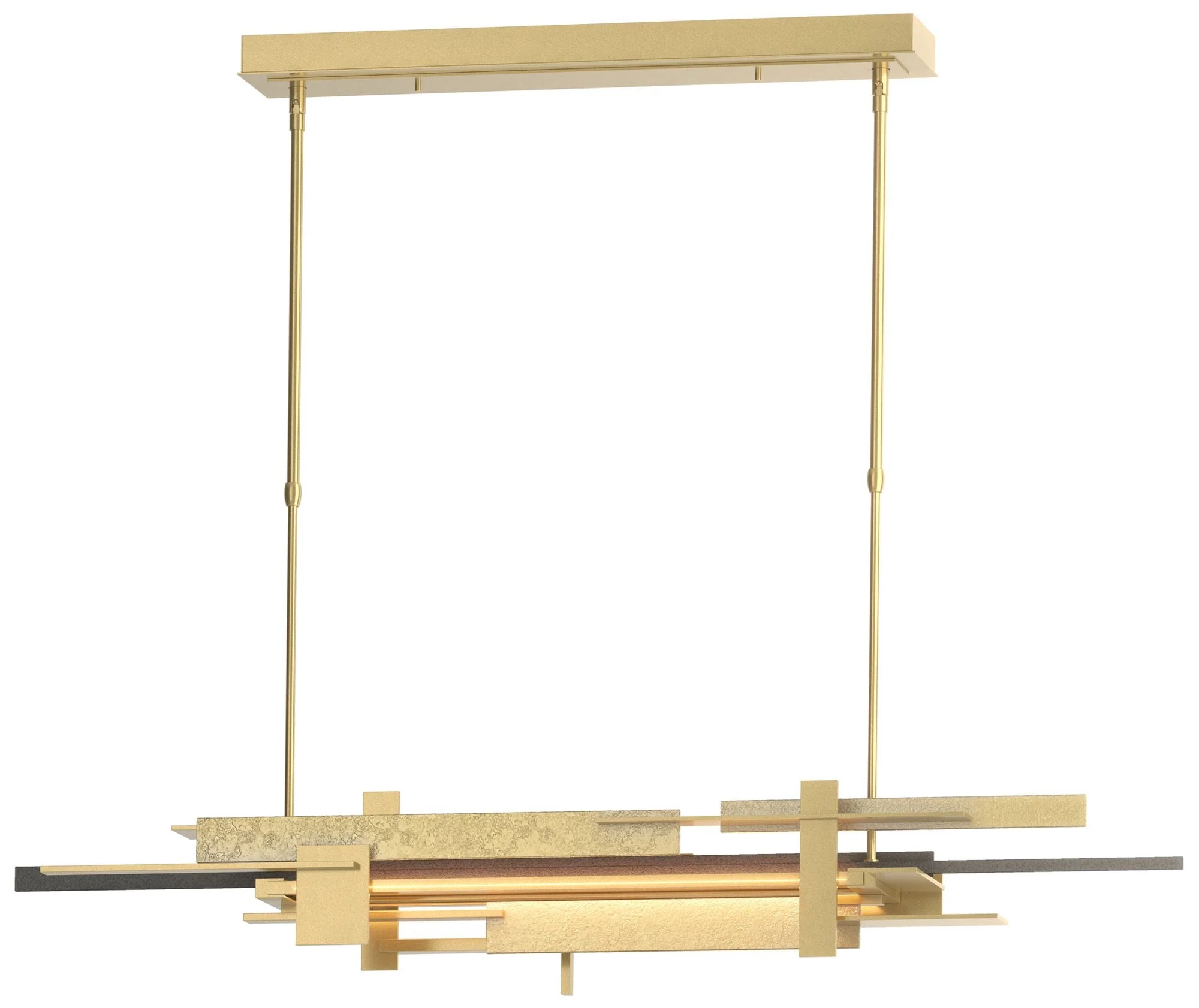 Planar 48.3"W Natural Iron Accented Modern Brass Standard LED Pendant - Image 1
