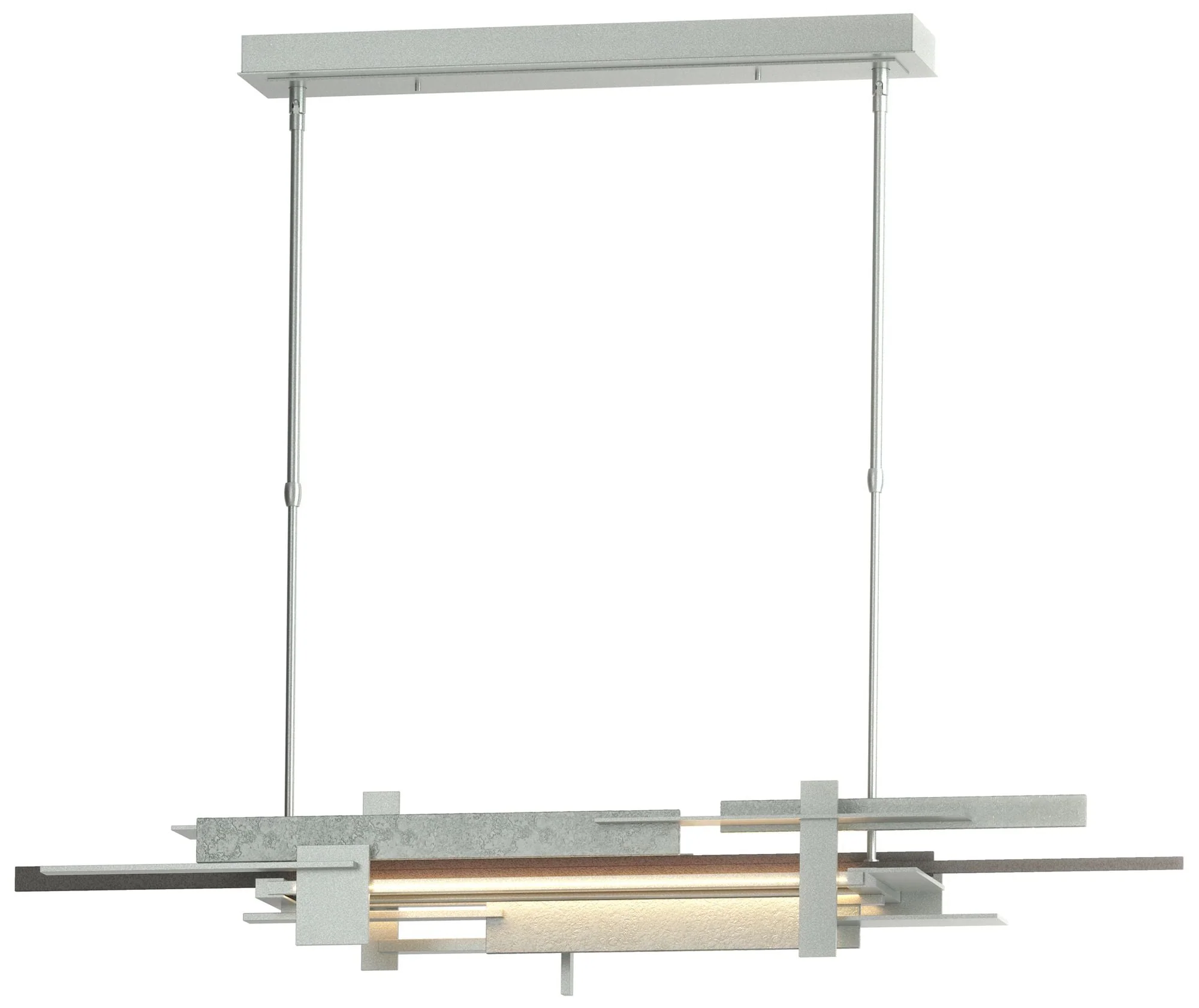 Planar 48.3"W Natural Iron Accented Vintage Platinum Standard LED Pend - Image 1