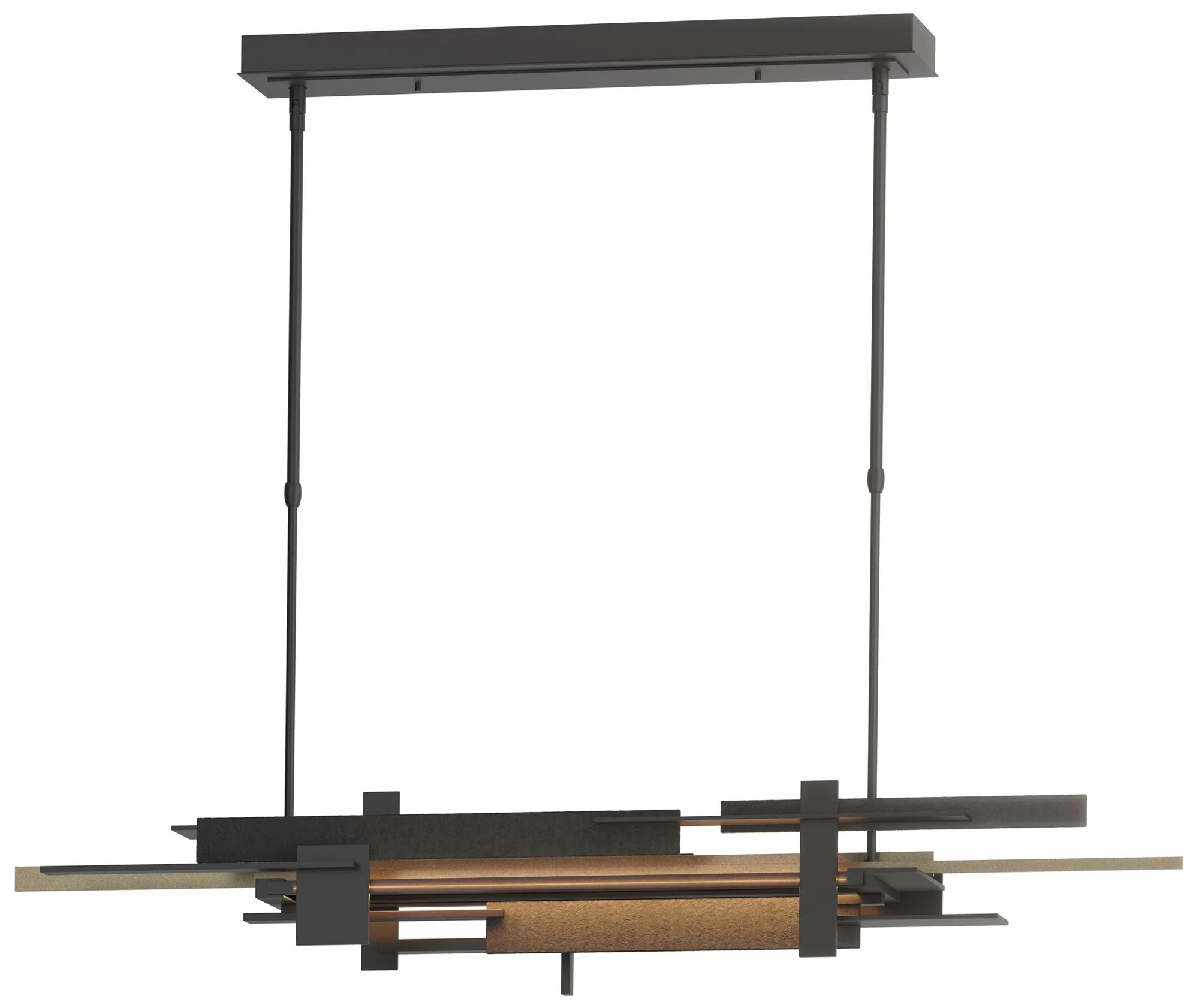 Planar 48.3"W Soft Gold Accented Black Standard LED Pendant - Image 1