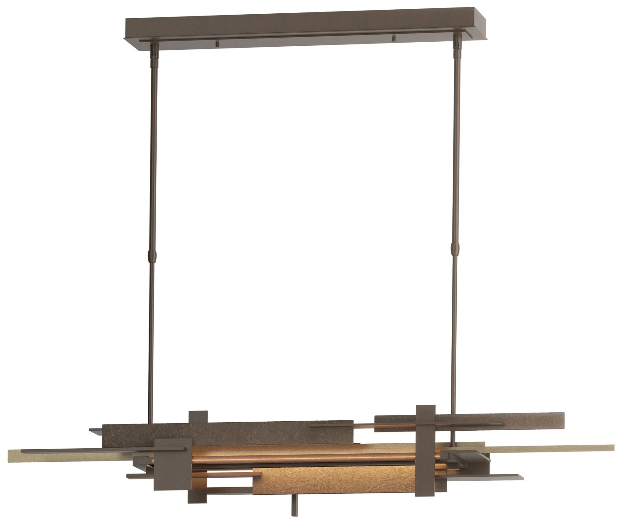 Planar 48.3"W Soft Gold Accented Bronze Standard LED Pendant - Image 1