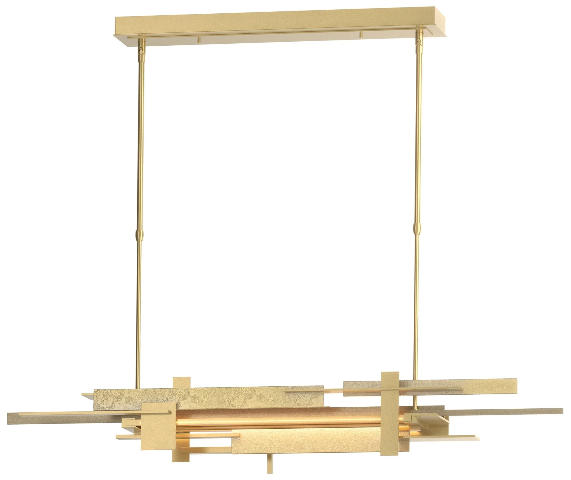 Planar 48.3"W Soft Gold Accented Modern Brass Standard LED Pendant - Image 1