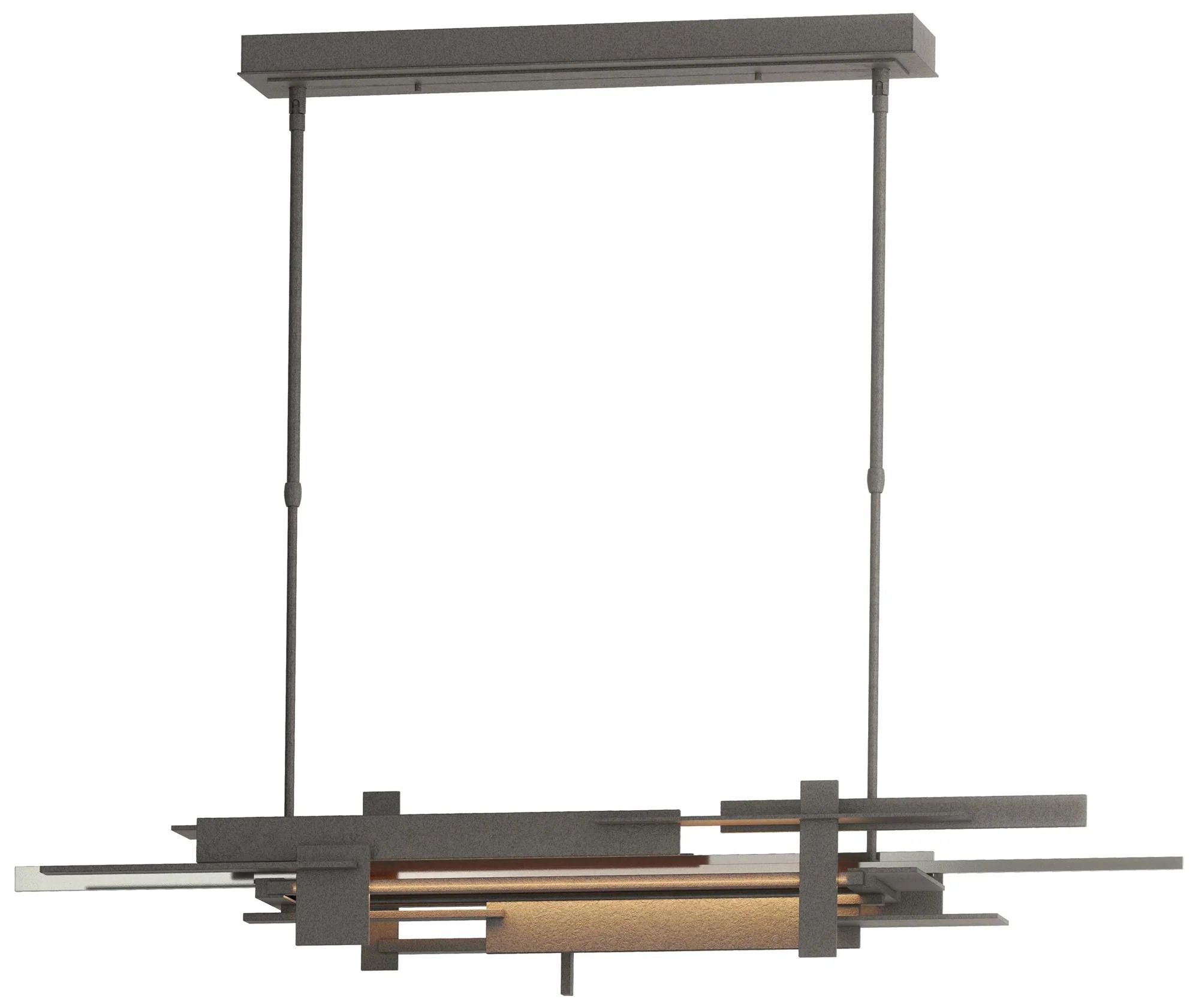 Planar 48.3"W Sterling Accented Natural Iron Standard LED Pendant - Image 1