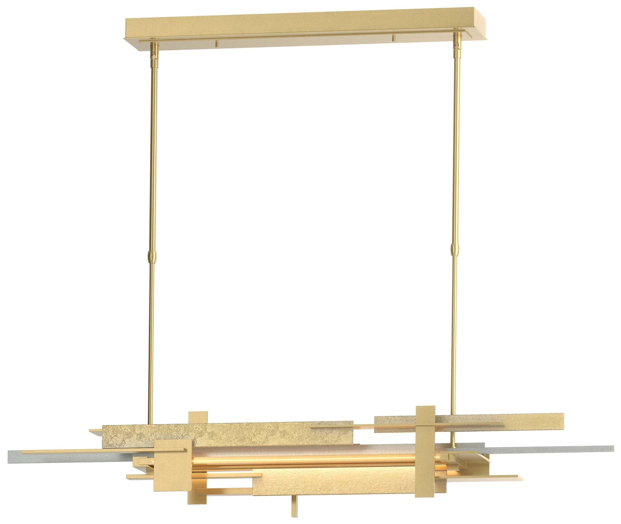 Planar 48.3"W Vintage Platinum Accented Modern Brass Standard LED Pend - Image 1
