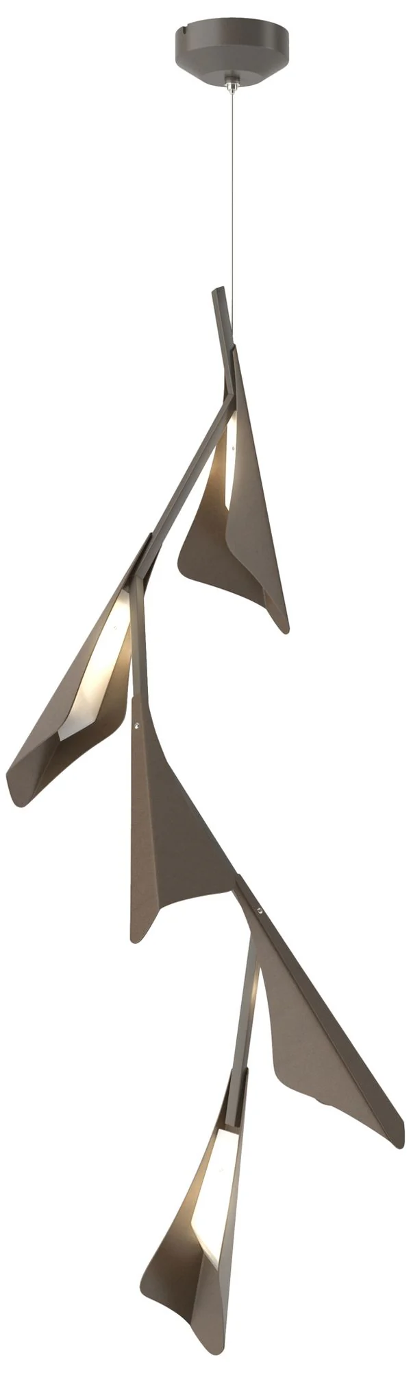 Plume 15"W 5-Light Bronze and Dark Smoke Standard LED Pendant - Image 1