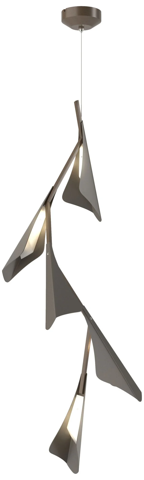 Plume 15"W 5-Light Dark Smoke and Bronze Standard LED Pendant - Image 1