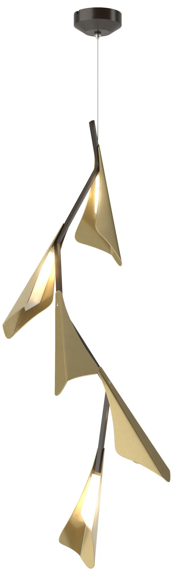 Plume 15"W 5-Light Modern Brass and Oil Rubbed Bronze Standard LED Pen - Image 1