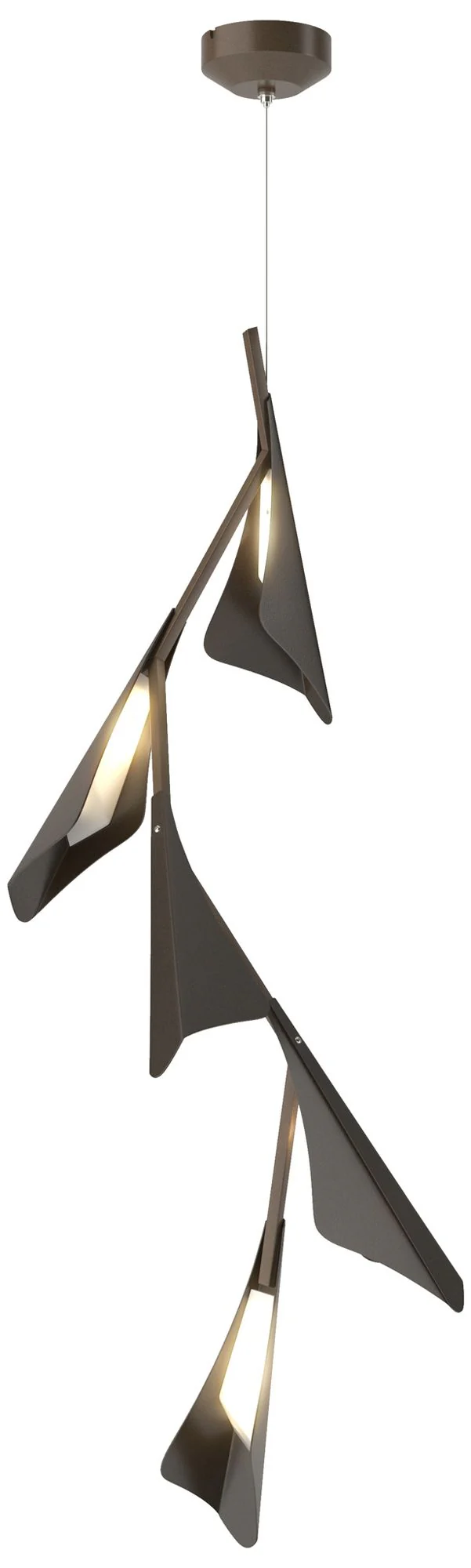 Plume 15"W 5-Light Oil Rubbed Bronze and Bronze Standard LED Pendant - Image 1