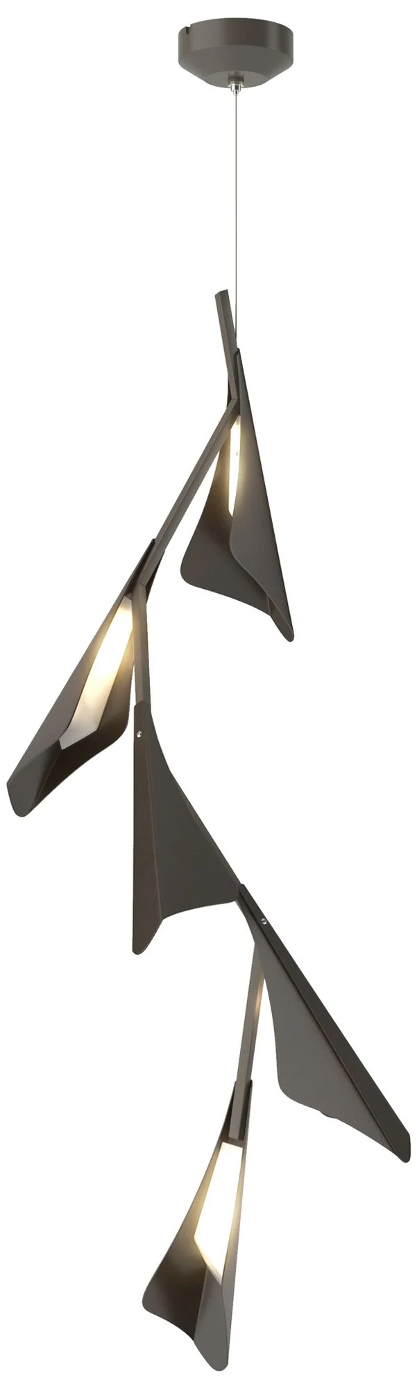 Plume 15"W 5-Light Oil Rubbed Bronze and Dark Smoke Standard LED Penda - Image 1