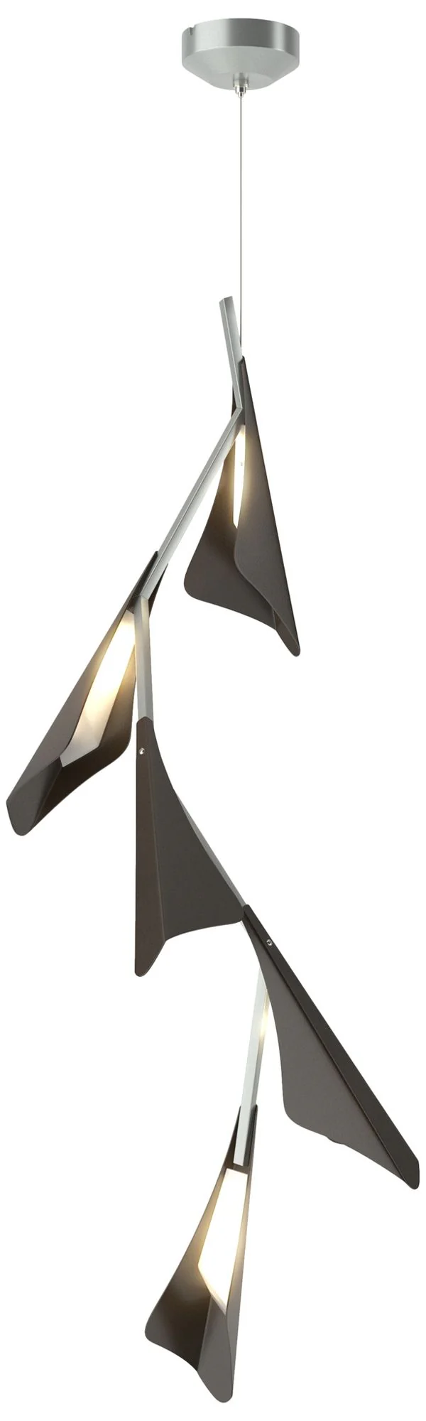 Plume 15"W 5-Light Oil Rubbed Bronze and  Standard LED Pendant - Image 1