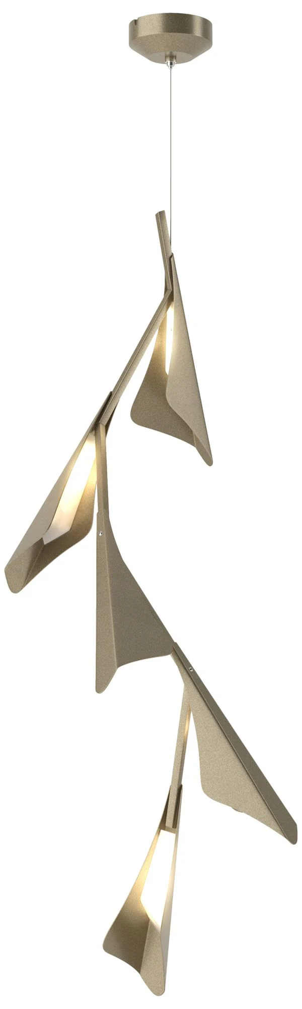 Plume 15"W 5-Light Soft Gold and Soft Gold Standard LED Pendant - Image 1