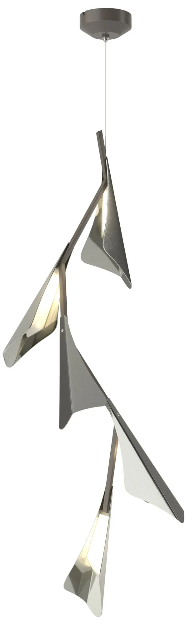 Plume 15"W 5-Light Sterling and Dark Smoke Standard LED Pendant - Image 1