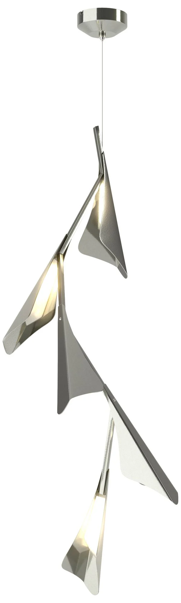 Plume 15"W 5-Light Sterling and Sterling Standard LED Pendant - Image 1