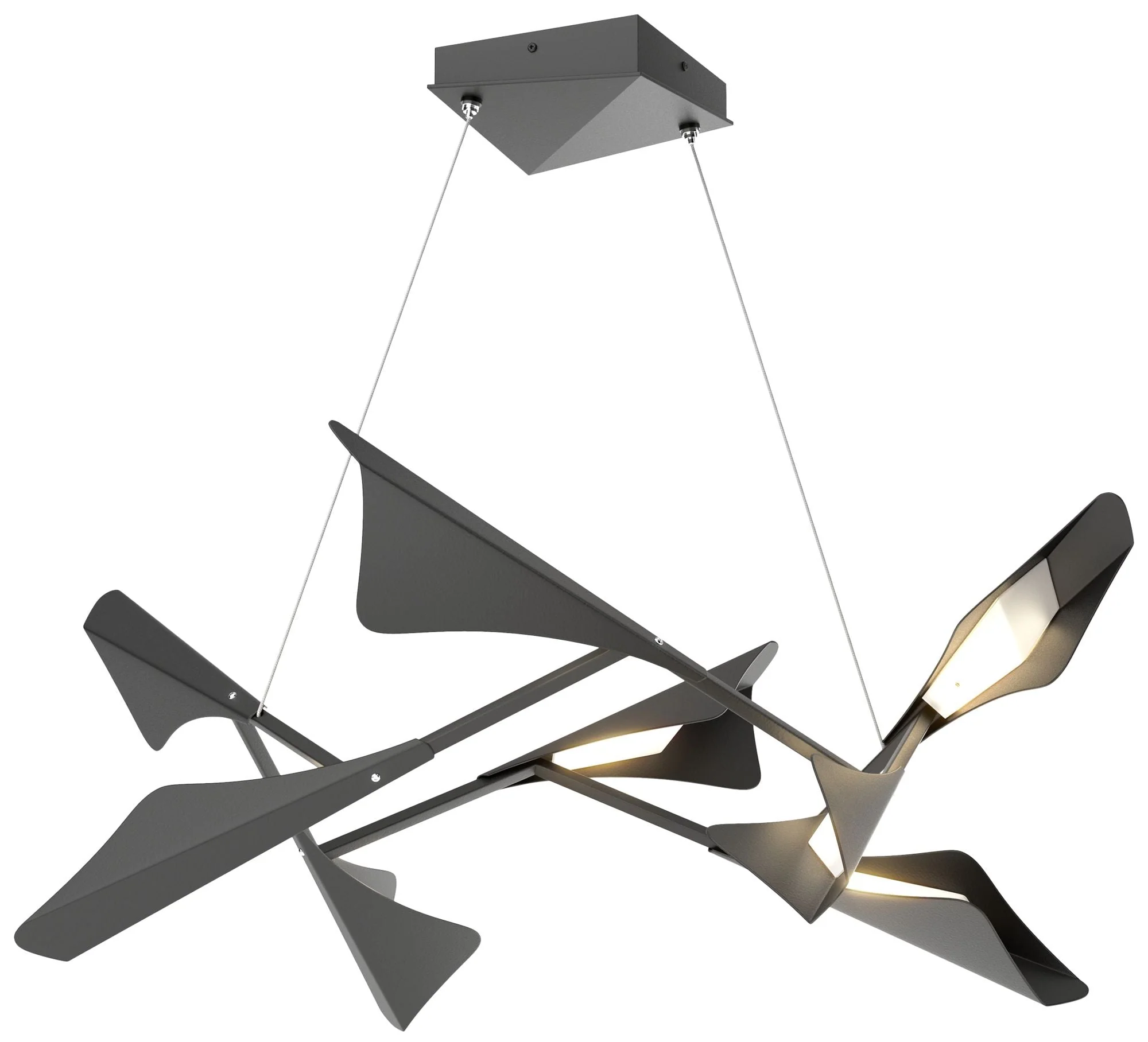 Plume 37.6"W 8-Light Black and Black Standard LED Pendant - Image 1
