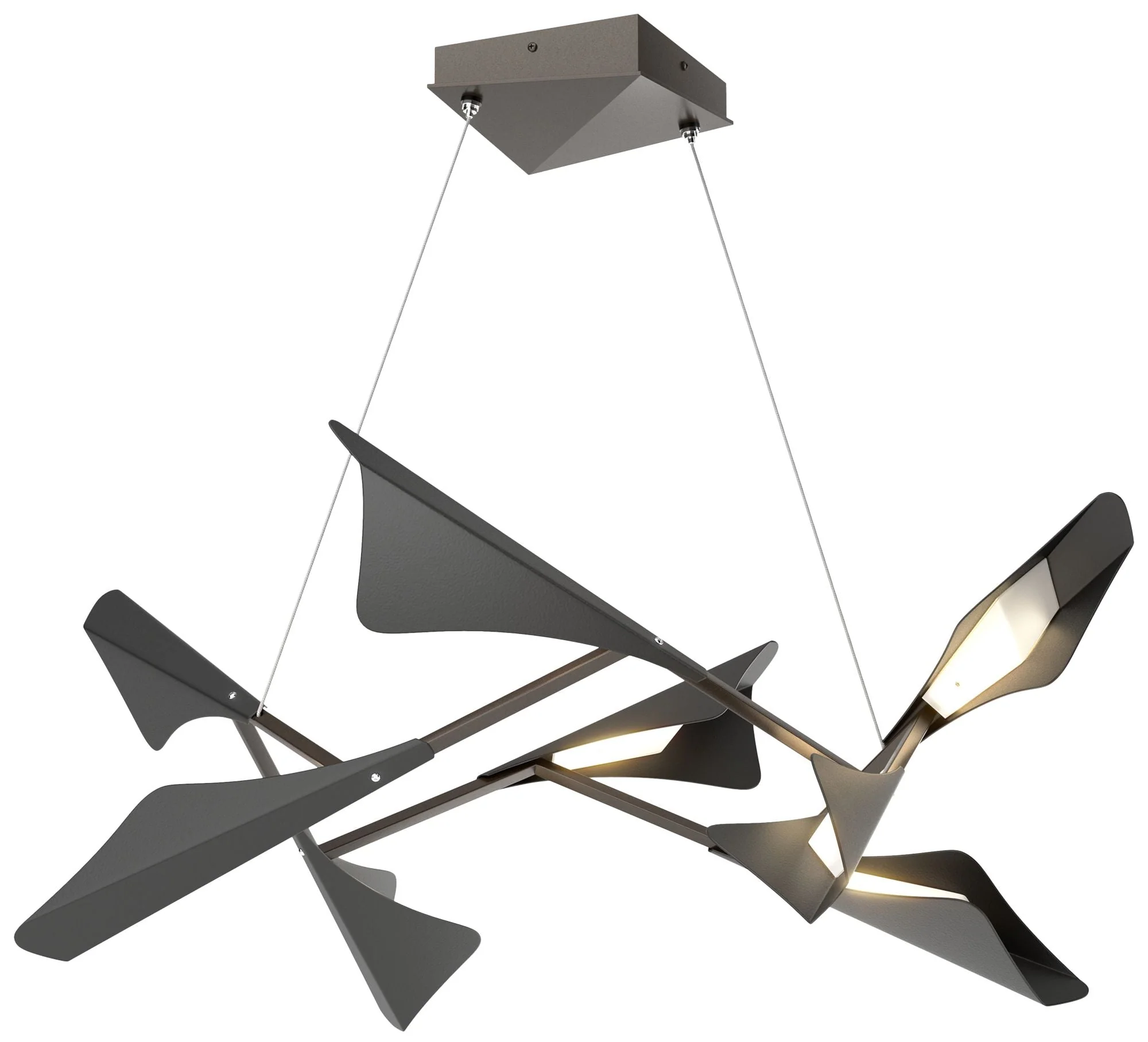 Plume 37.6"W 8-Light Black and Oil Rubbed Bronze Standard LED Pendant - Image 1