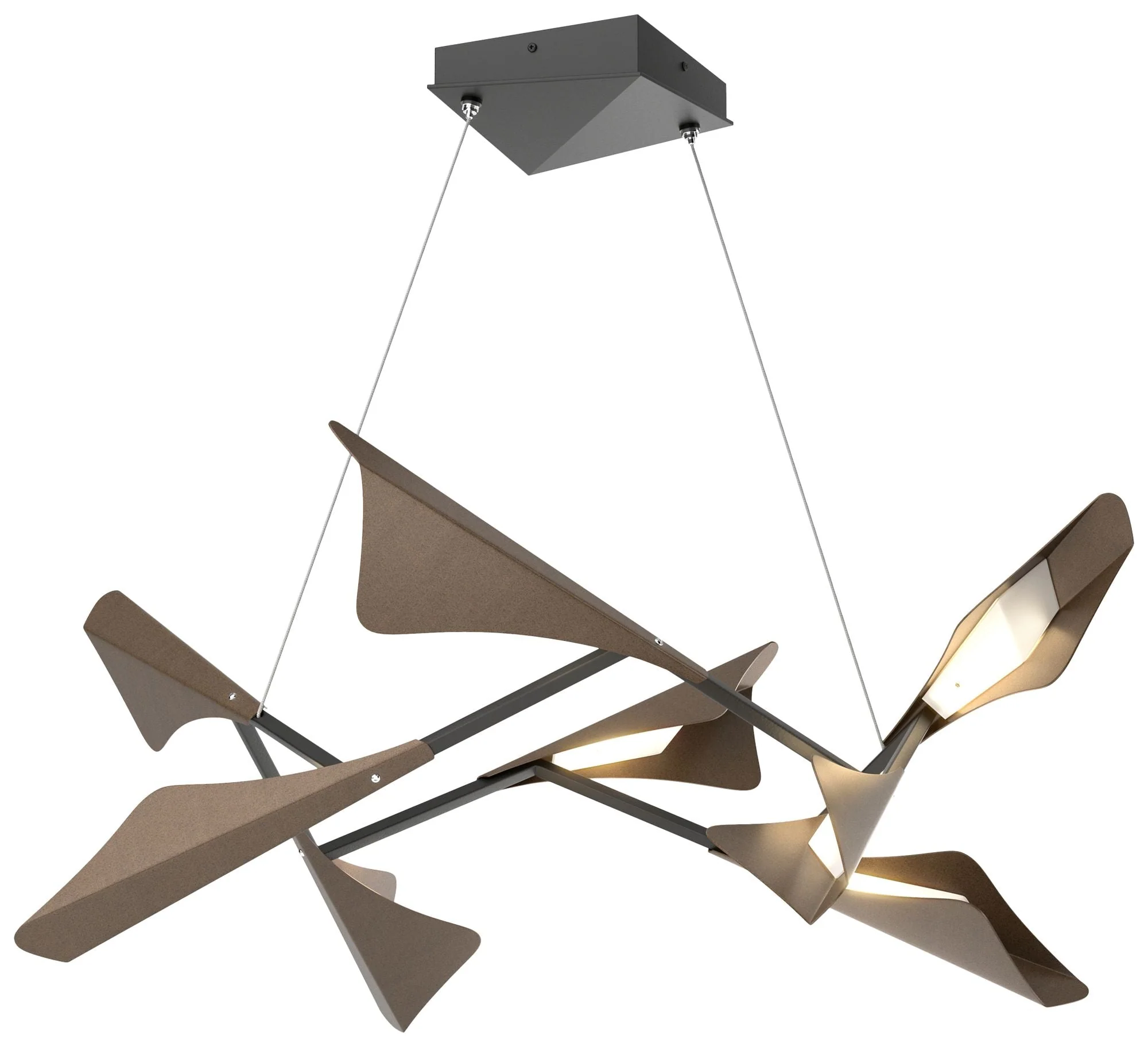 Plume 37.6"W 8-Light Bronze and Black Standard LED Pendant - Image 1