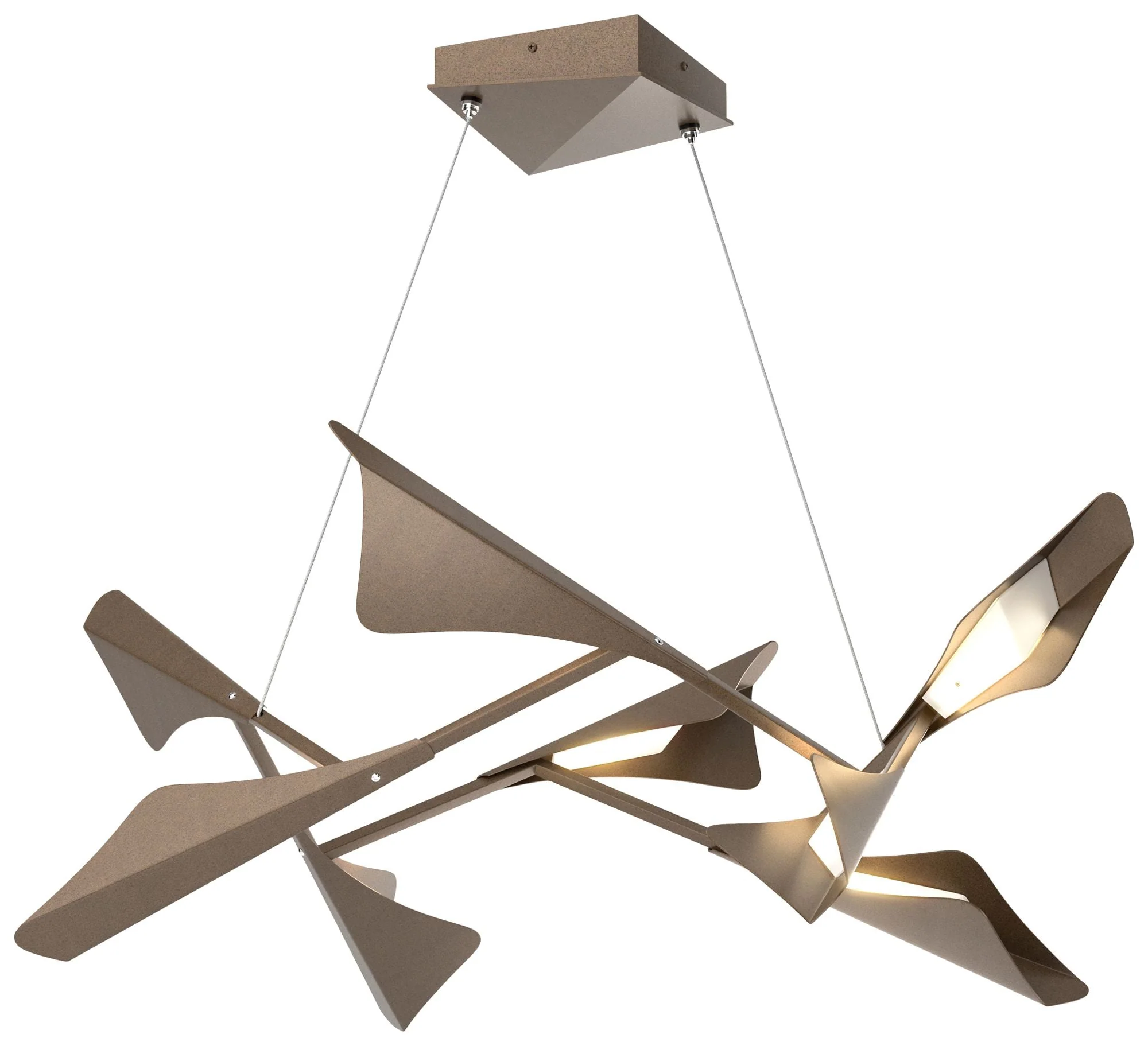 Plume 37.6"W 8-Light Bronze and Bronze Standard LED Pendant - Image 1