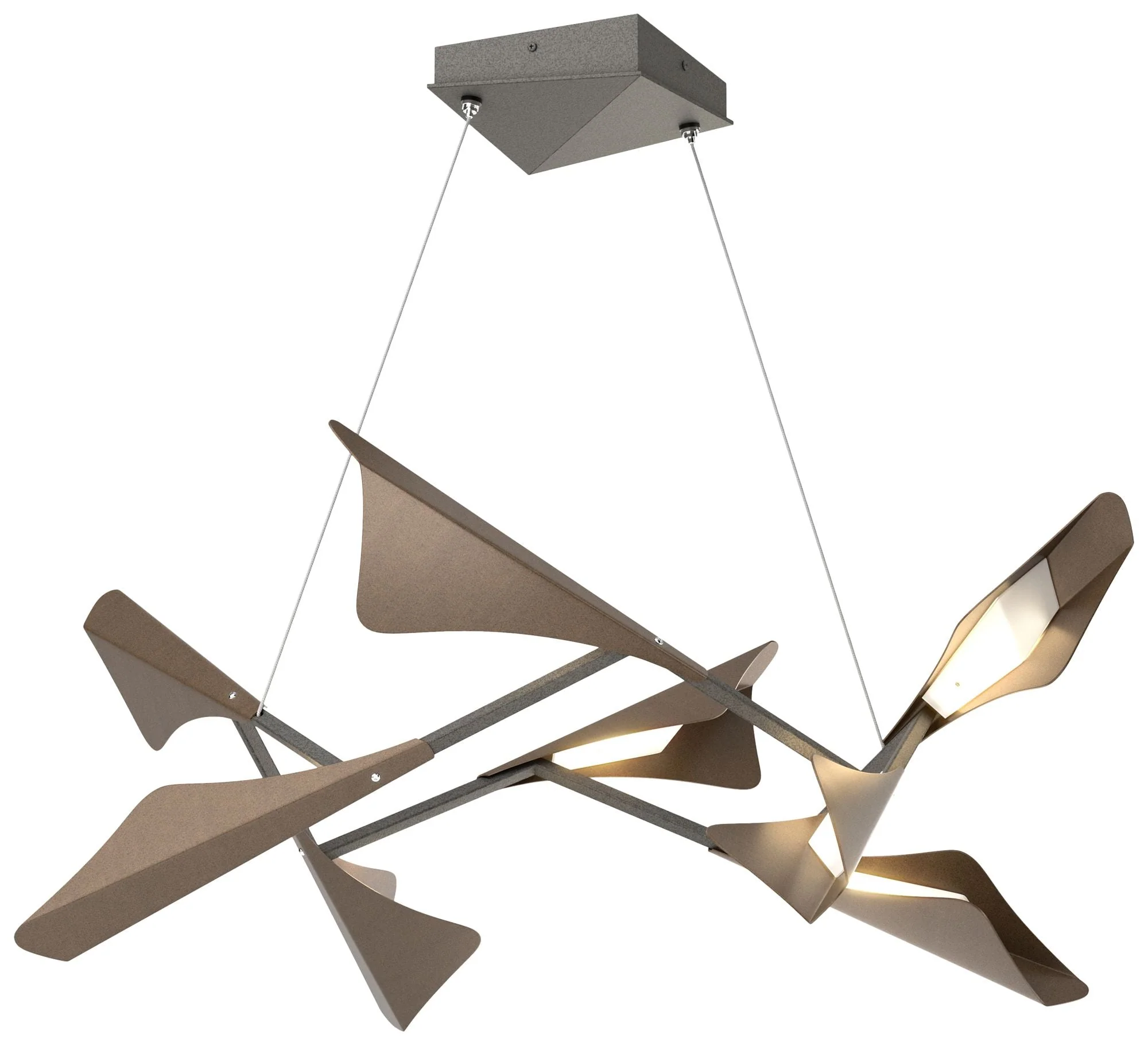 Plume 37.6"W 8-Light Bronze and Iron Standard LED Pendant - Image 1