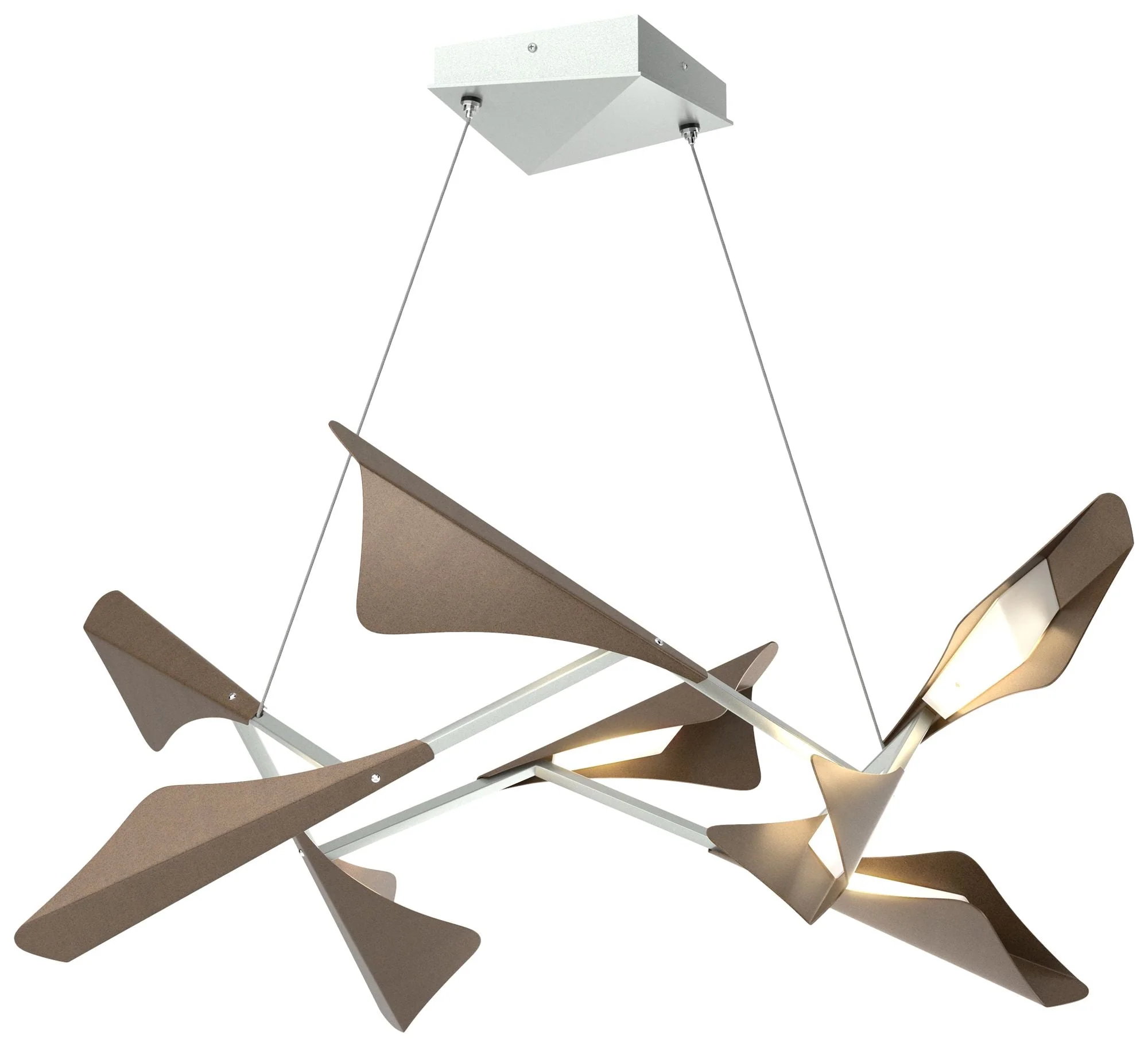Plume 37.6"W 8-Light Bronze and Vintage Platinum Standard LED Pendant - Image 1