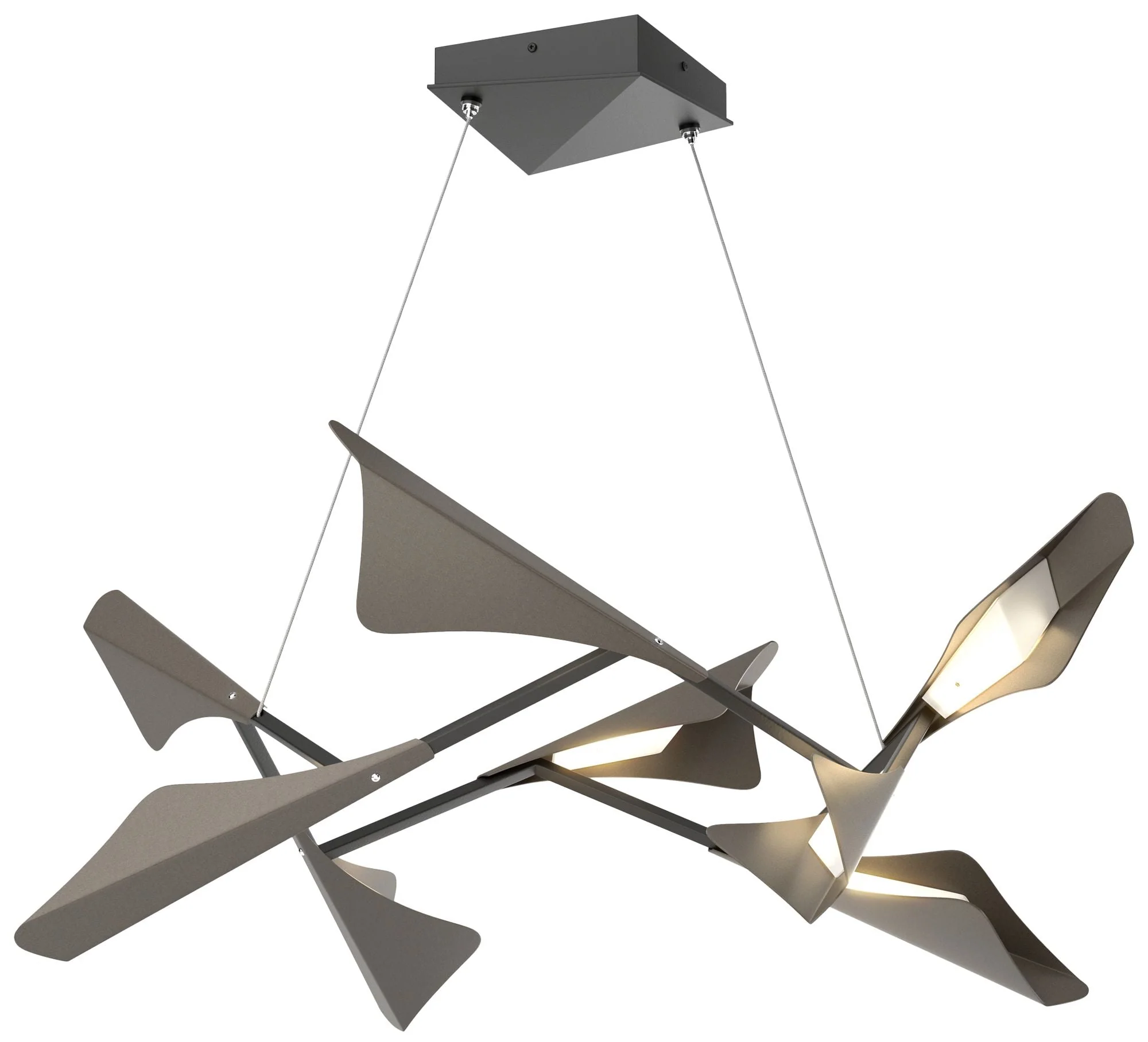 Plume 37.6"W 8-Light Dark Smoke and Black Standard LED Pendant - Image 1