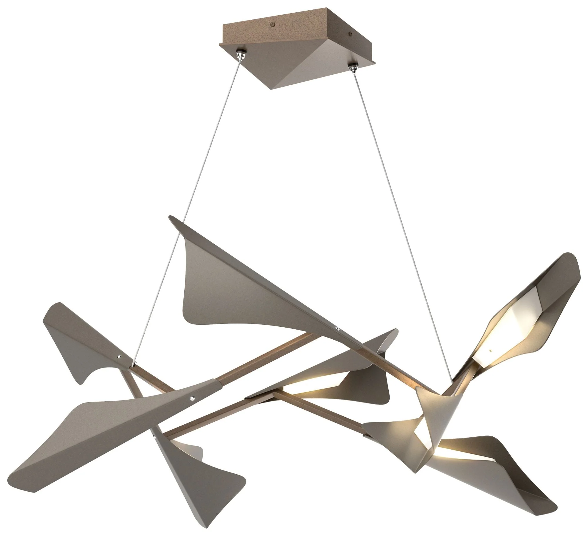 Plume 37.6"W 8-Light Dark Smoke and Bronze Standard LED Pendant - Image 1
