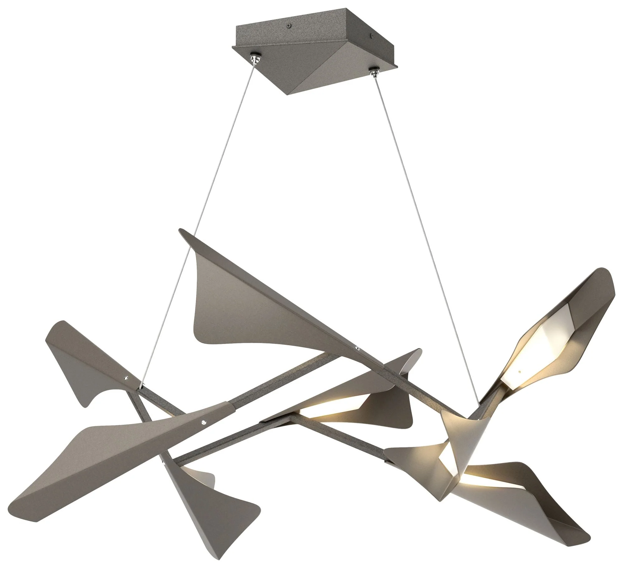 Plume 37.6"W 8-Light Dark Smoke and Iron Standard LED Pendant - Image 1