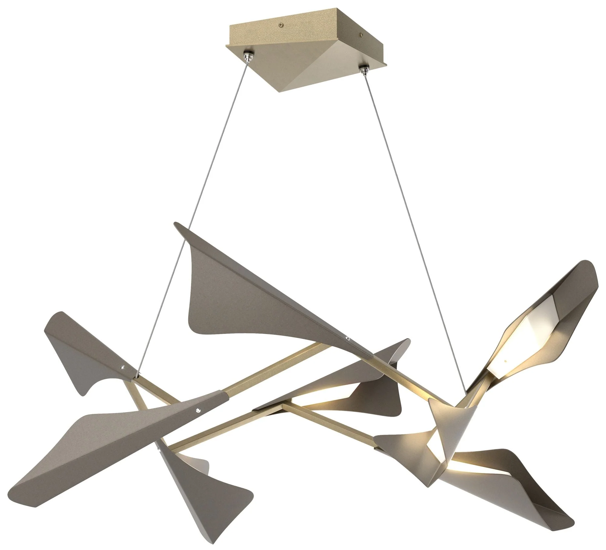 Plume 37.6"W 8-Light Dark Smoke and Soft Gold Standard LED Pendant - Image 1