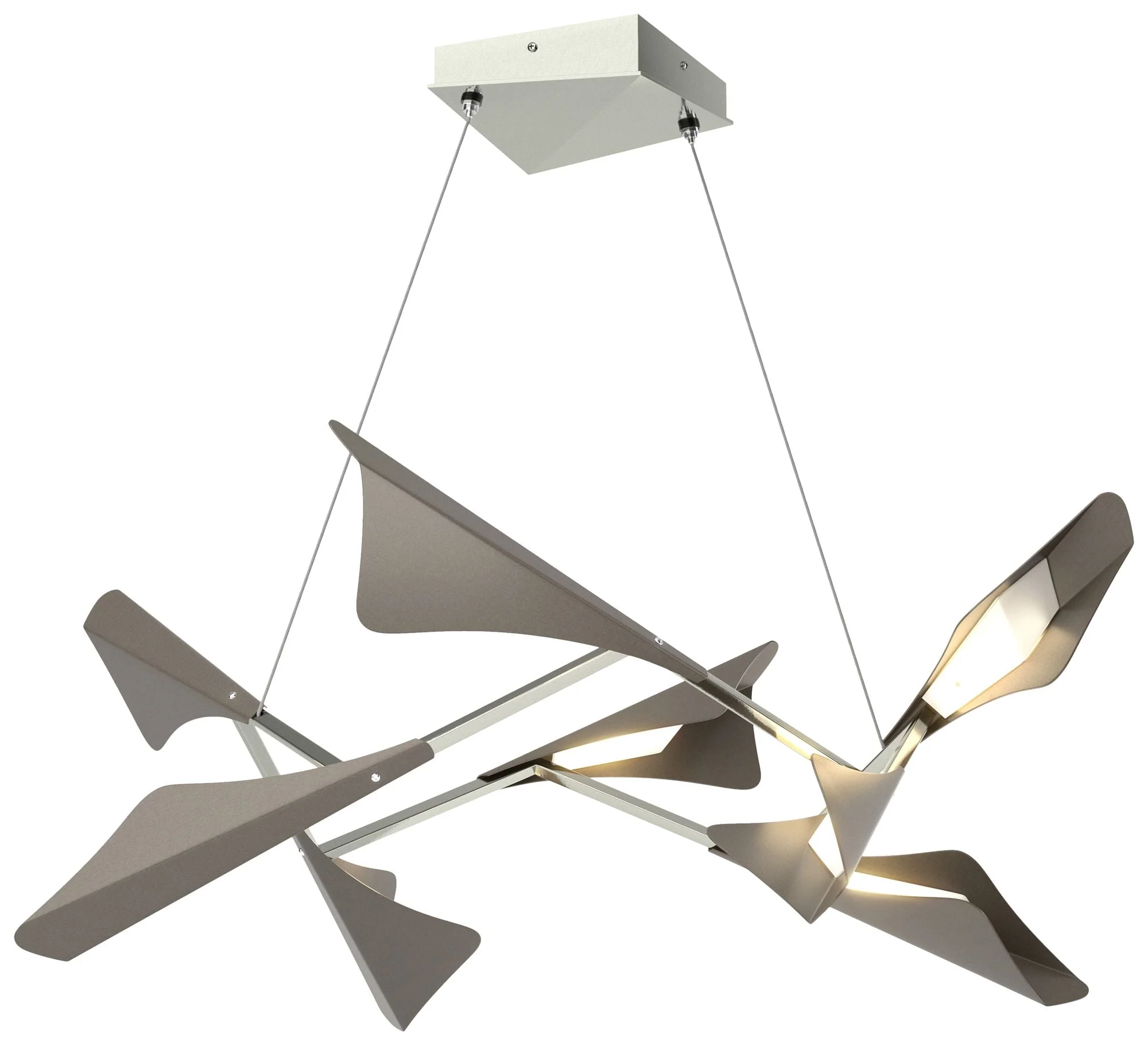 Plume 37.6"W 8-Light Dark Smoke and Sterling Standard LED Pendant - Image 1