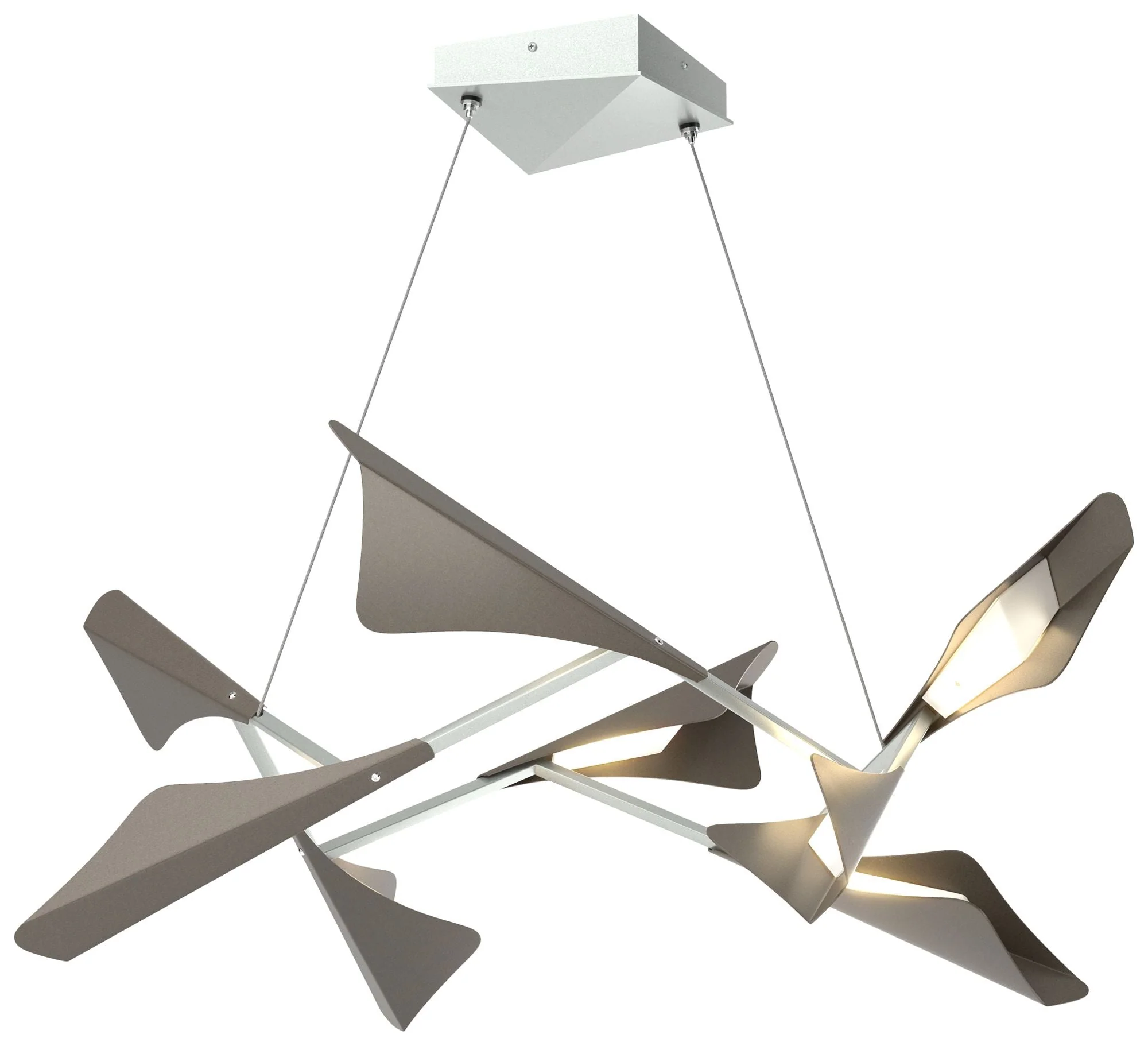Plume 37.6"W 8-Light Dark Smoke and Vintage Platinum Standard LED Pend - Image 1
