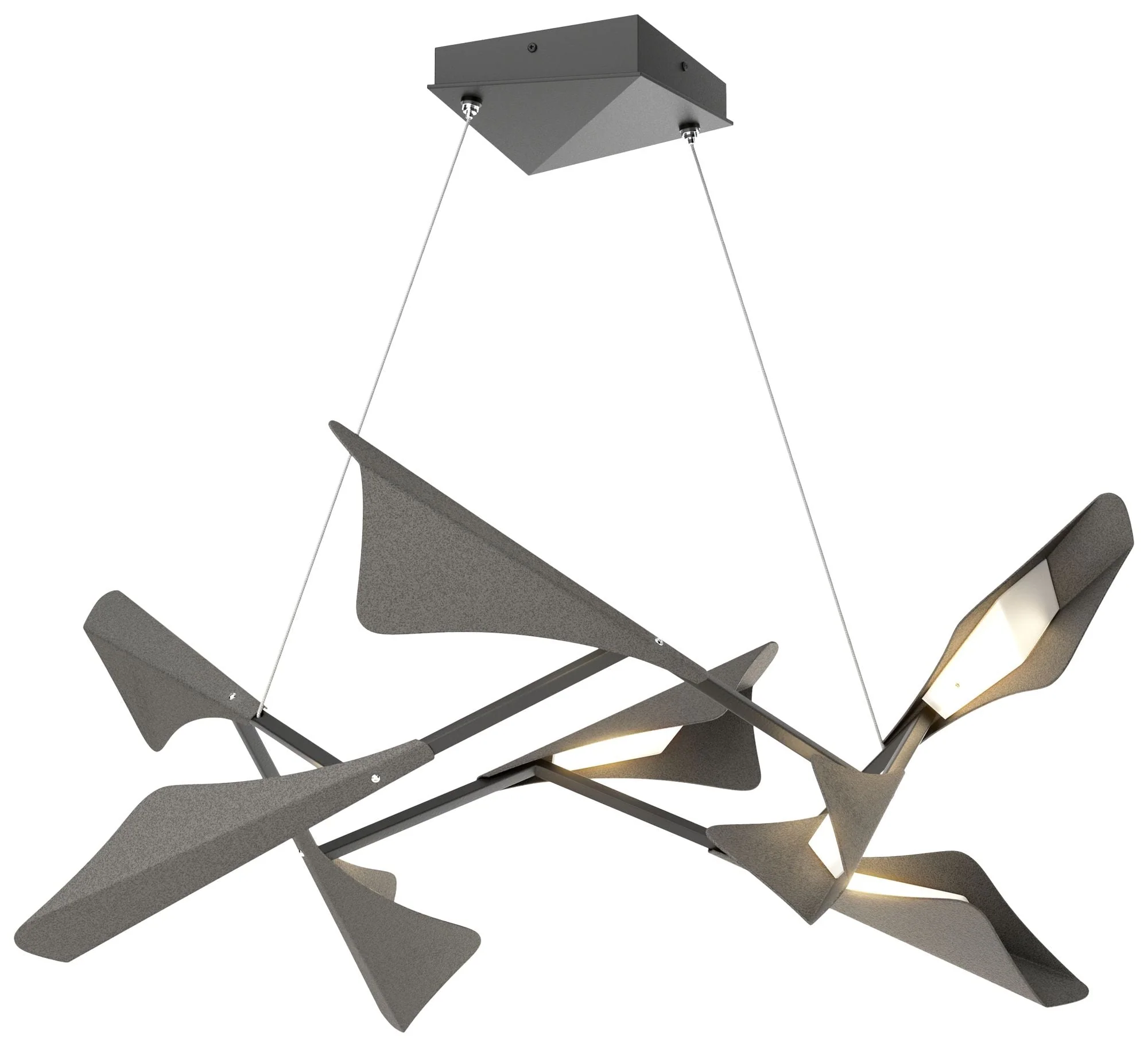 Plume 37.6"W 8-Light Iron and Black Standard LED Pendant - Image 1