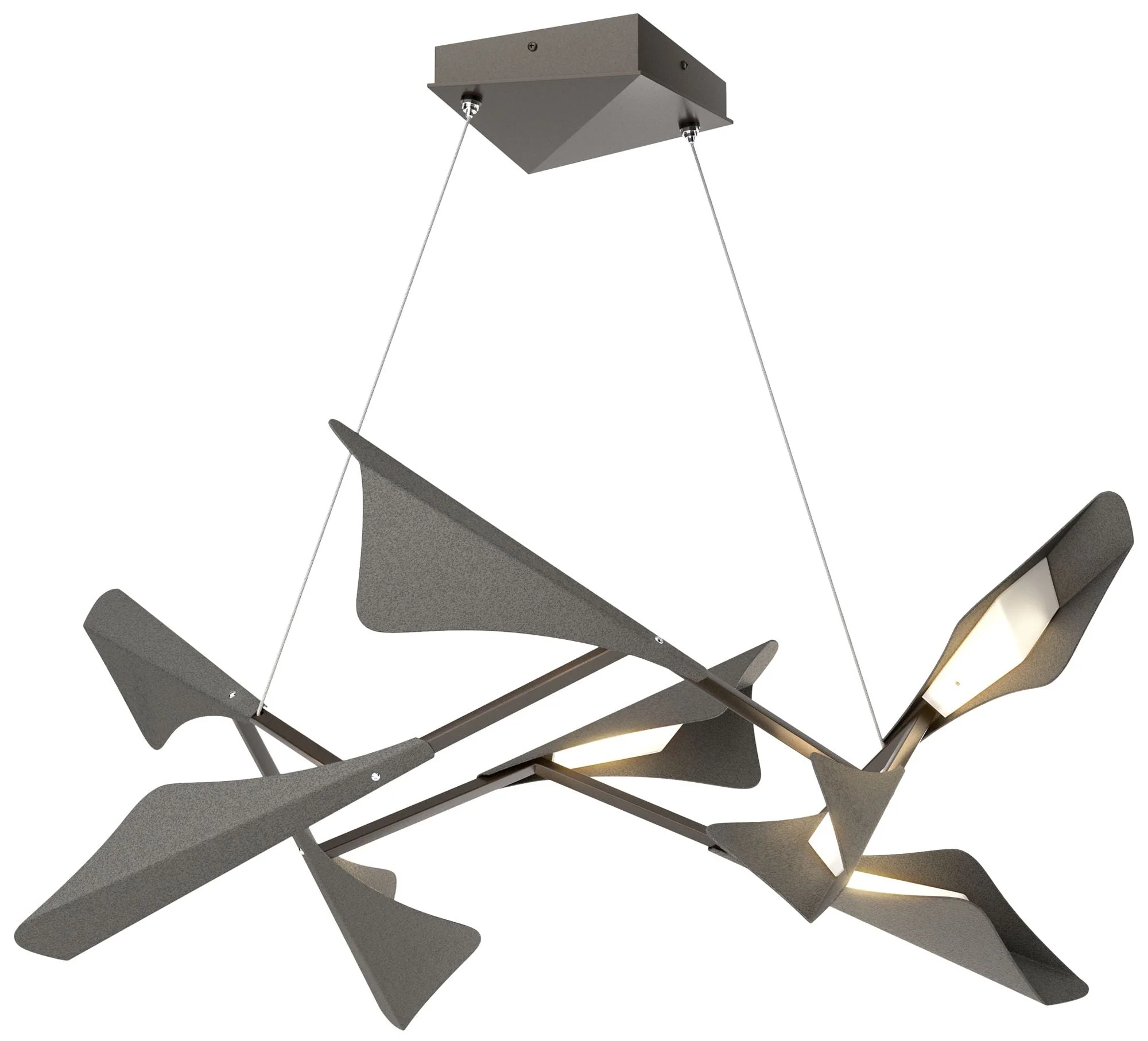 Plume 37.6"W 8-Light Iron and Oil Rubbed Bronze Standard LED Pendant - Image 1