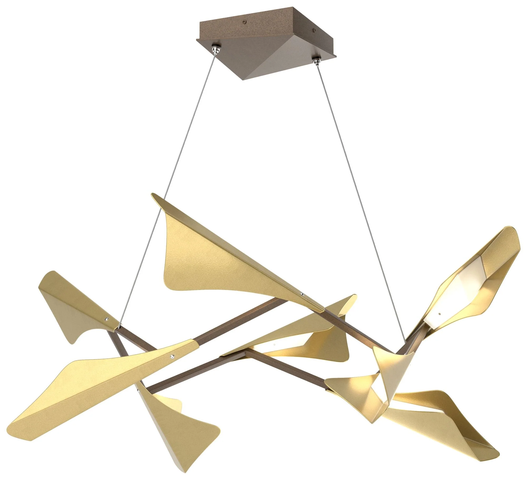 Plume 37.6″W 8-Light Modern Brass and Bronze Standard LED Pendant