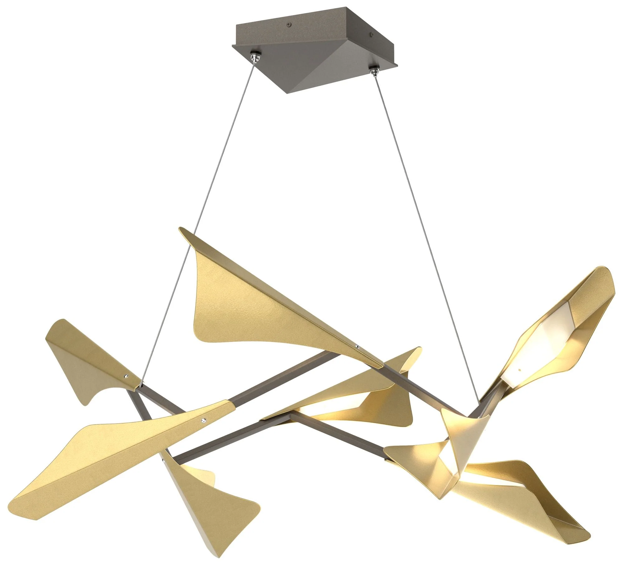 Plume 37.6"W 8-Light Modern Brass and Dark Smoke Standard LED Pendant - Image 1