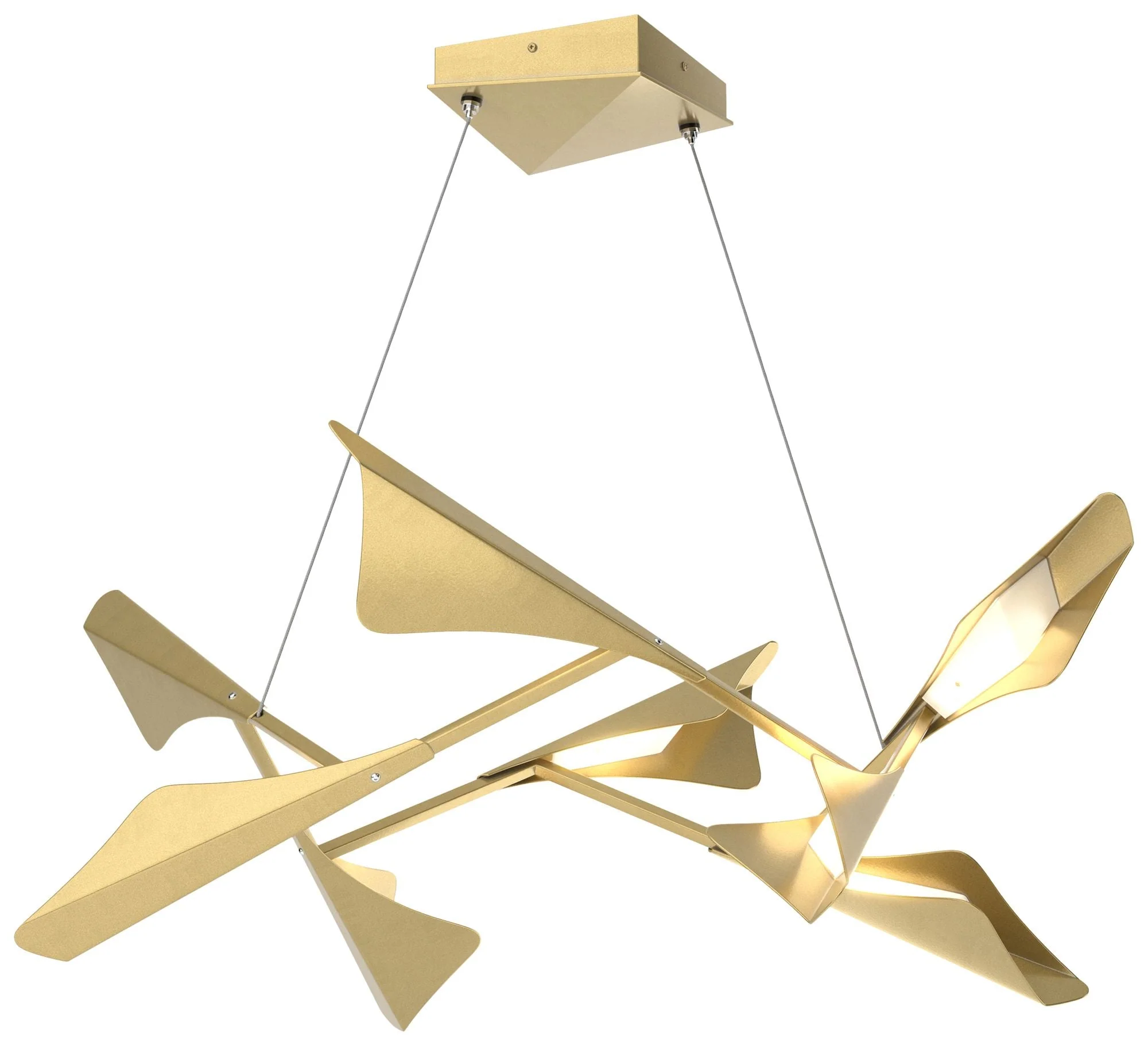 Plume 37.6"W 8-Light Modern Brass and Modern Brass Standard LED Pendan - Image 1