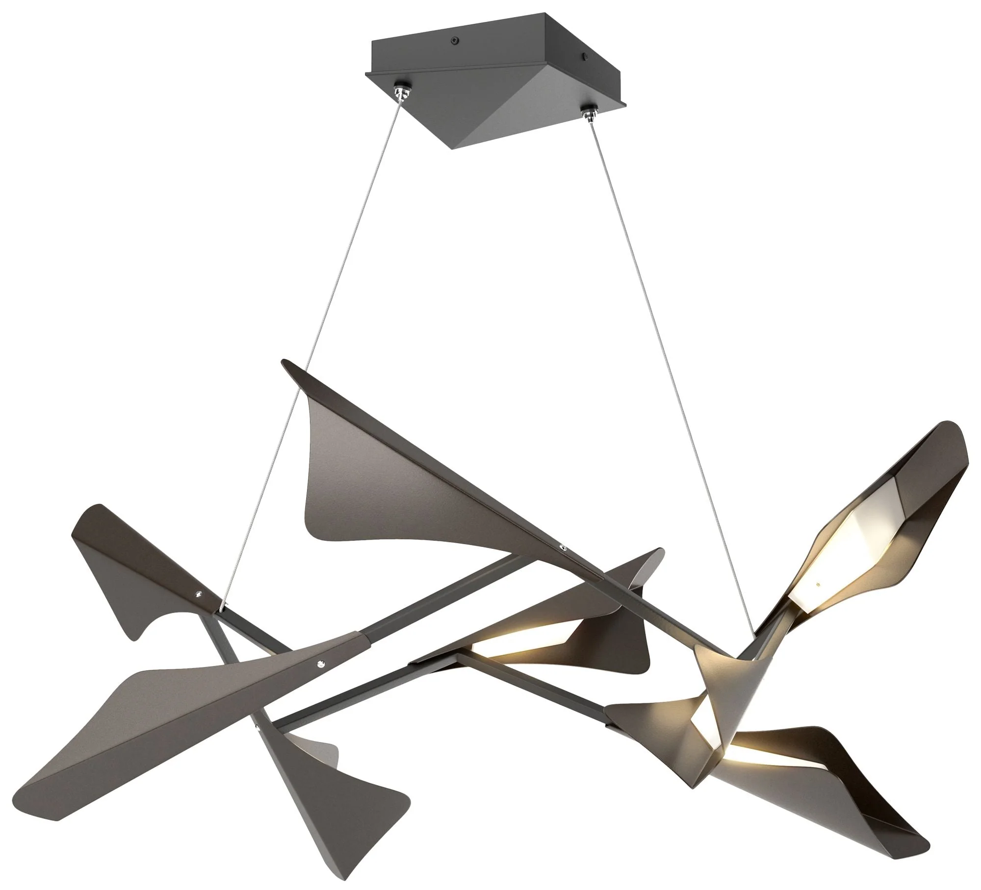 Plume 37.6"W 8-Light Oil Rubbed Bronze and Black Standard LED Pendant - Image 1