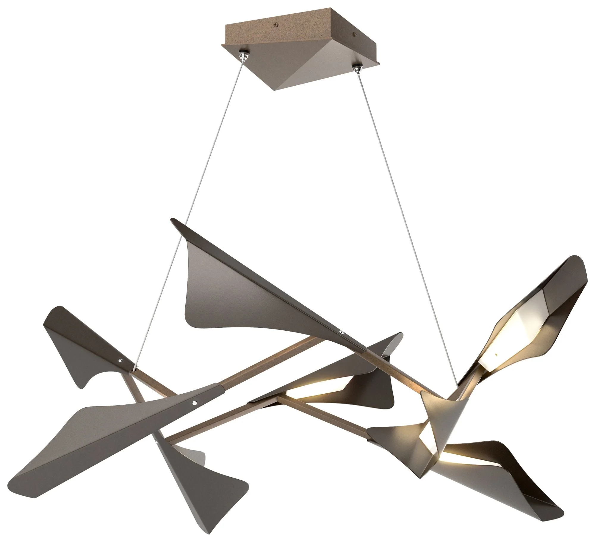 Plume 37.6"W 8-Light Oil Rubbed Bronze and Bronze Standard LED Pendant - Image 1