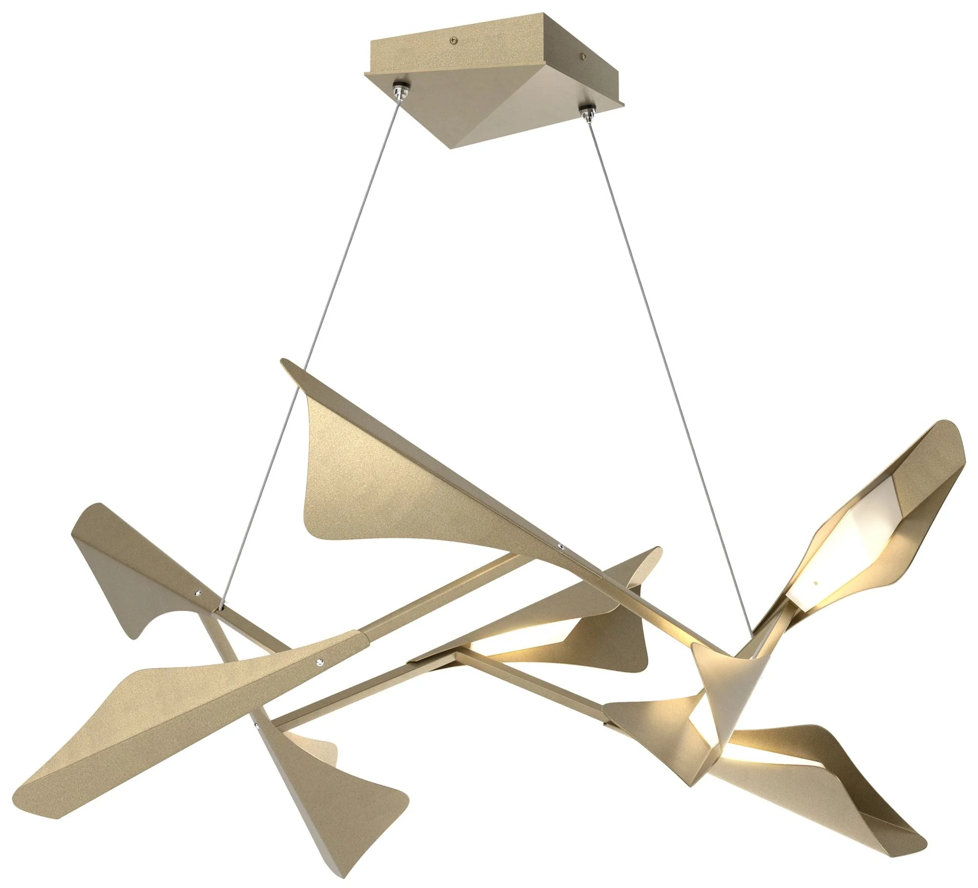 Plume 37.6"W 8-Light Soft Gold and Soft Gold Standard LED Pendant - Image 1