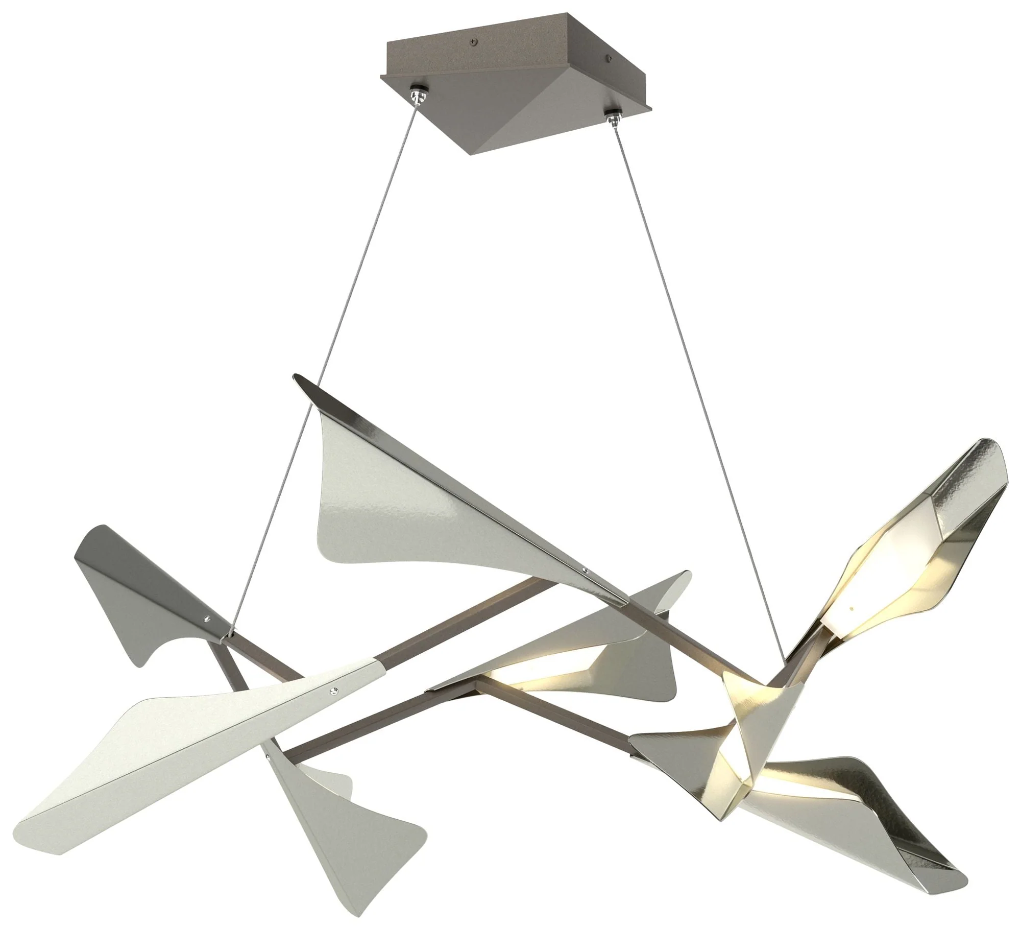 Plume 37.6"W 8-Light Sterling and Dark Smoke Standard LED Pendant - Image 1