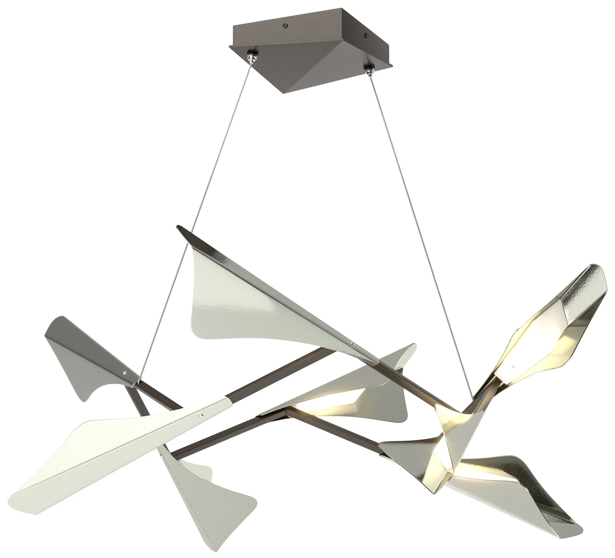 Plume 37.6"W 8-Light Sterling and Oil Rubbed Bronze Standard LED Penda - Image 1