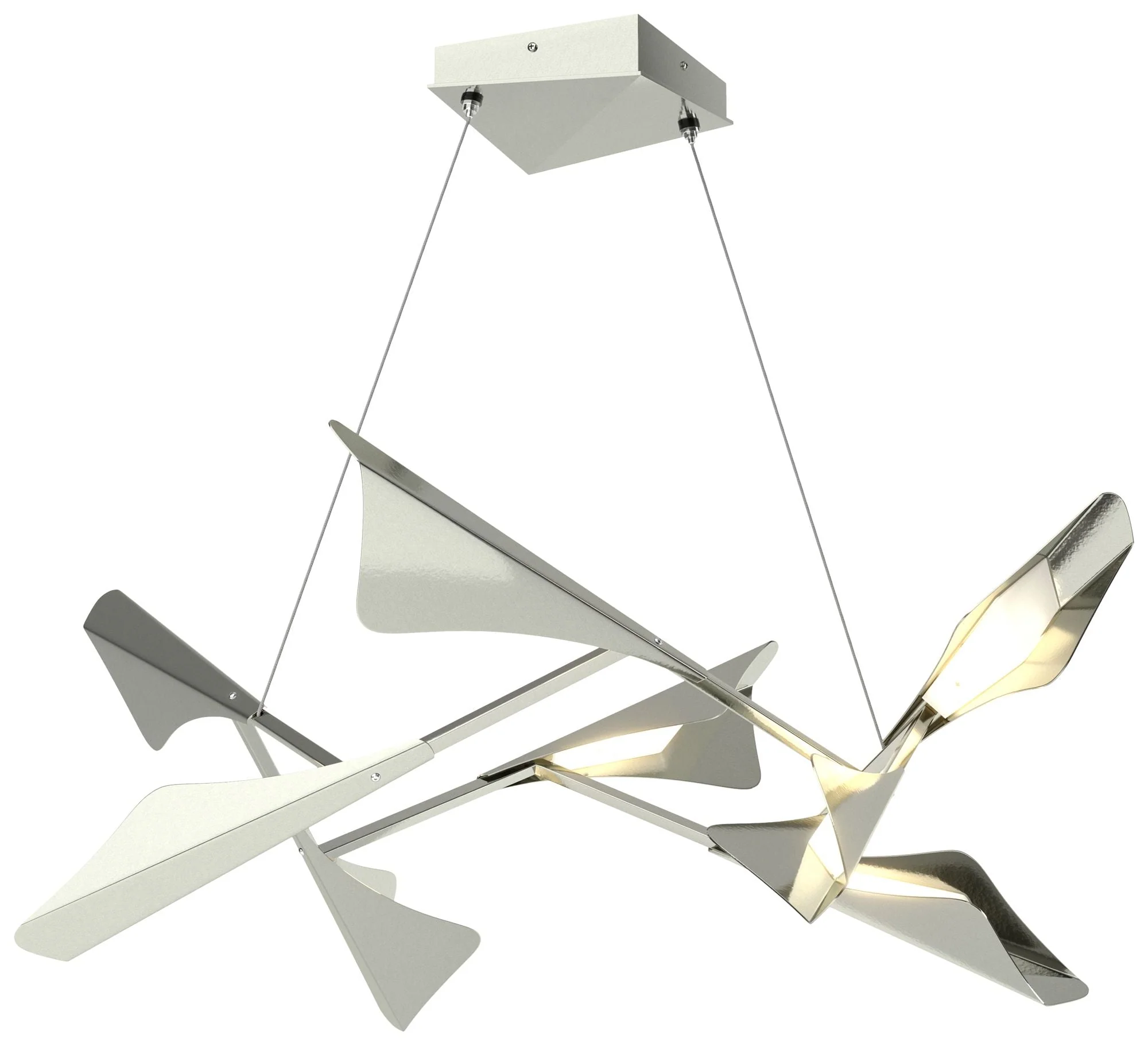 Plume 37.6"W 8-Light Sterling and Sterling Standard LED Pendant - Image 1