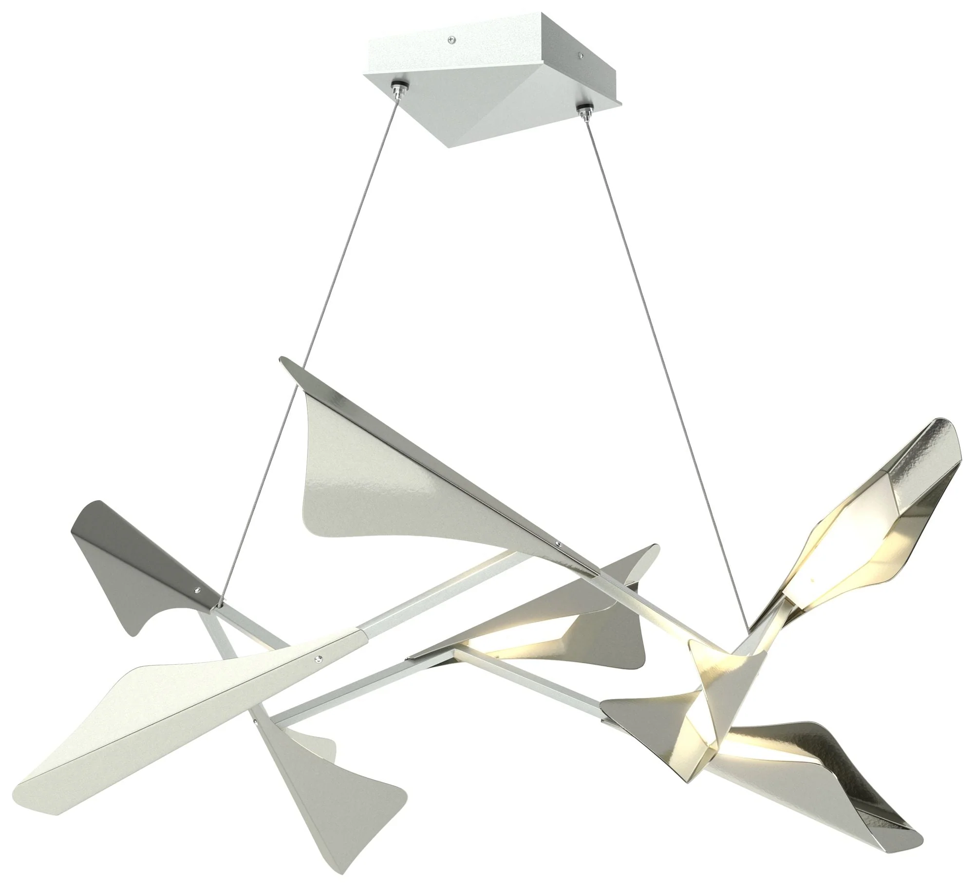 Plume 37.6"W 8-Light Sterling and Vintage Platinum Standard LED Pendan - Image 1