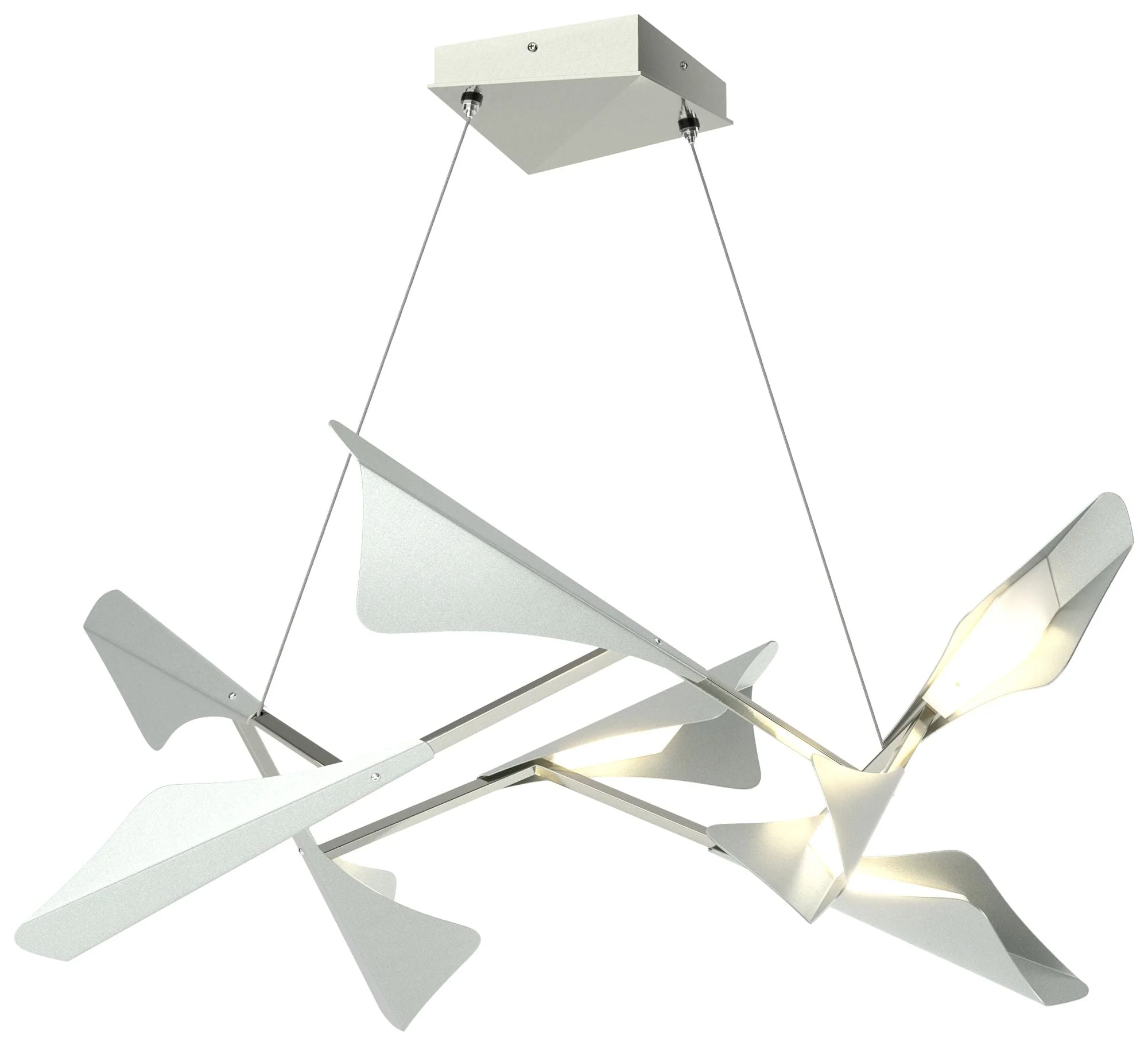 Plume 37.6"W 8-Light Vintage Platinum and Sterling Standard LED Pendan - Image 1