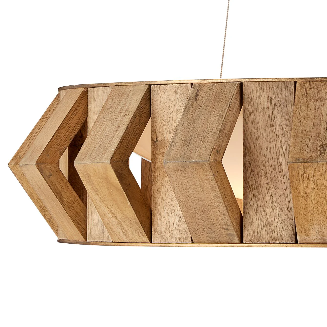 Plunge 30" Wide Brass Toffee Wood LED Chandelier - Image 2