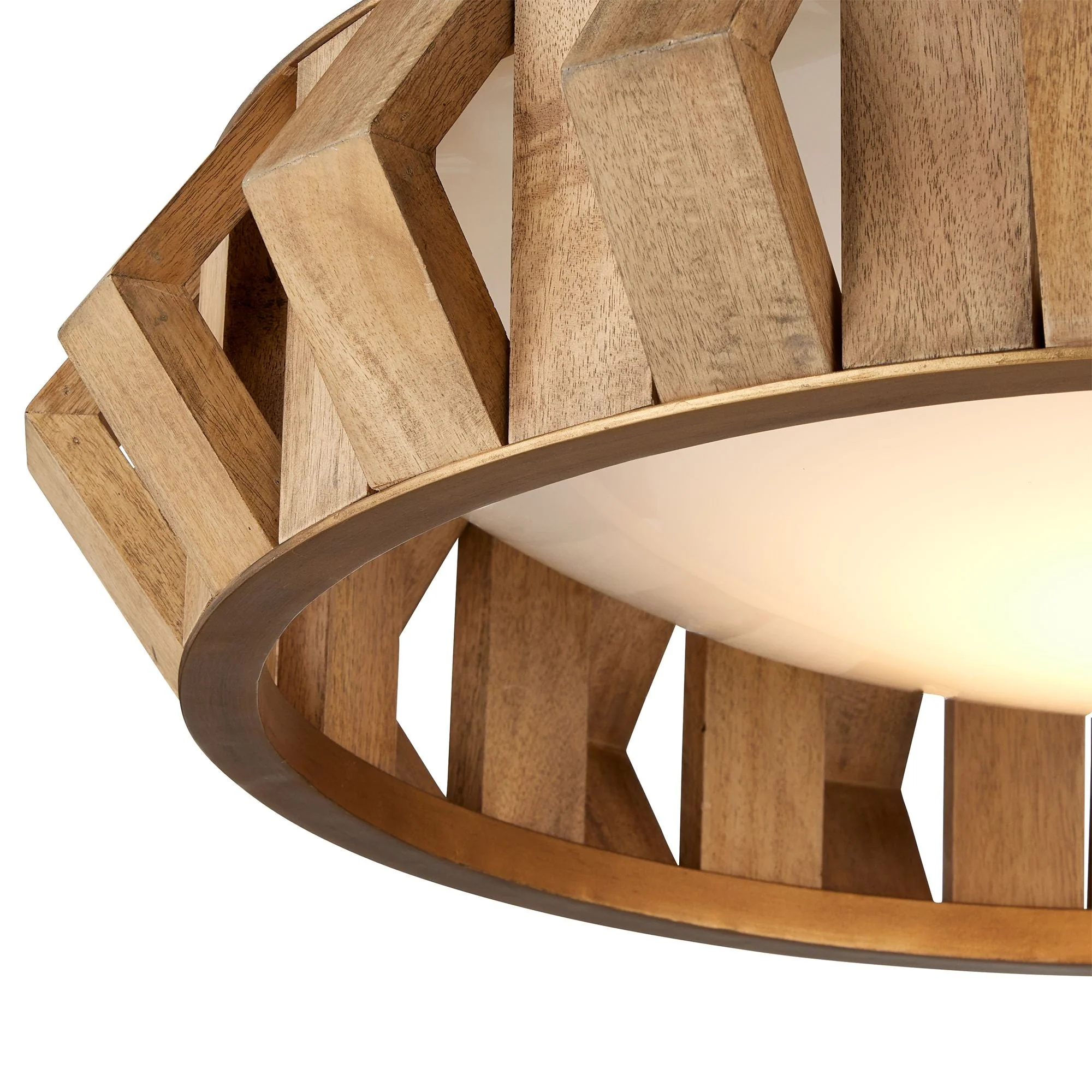 Plunge 30" Wide Brass Toffee Wood LED Chandelier - Image 3