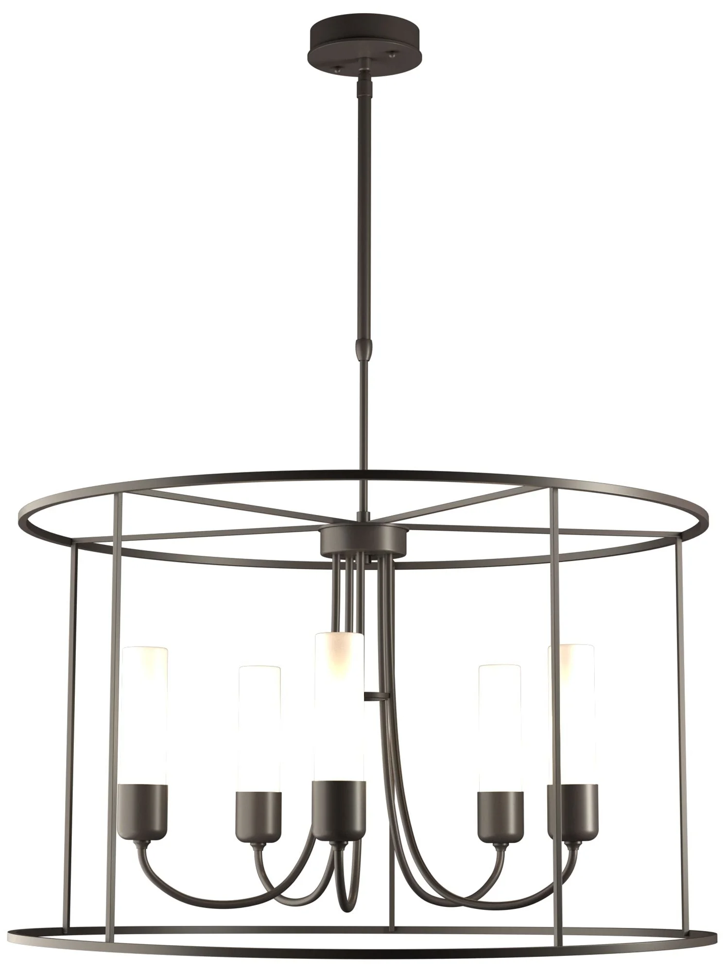 Portico Drum Outdoor Pendant - Dark Smoke Finish - Opal Glass - Standard - Image 1