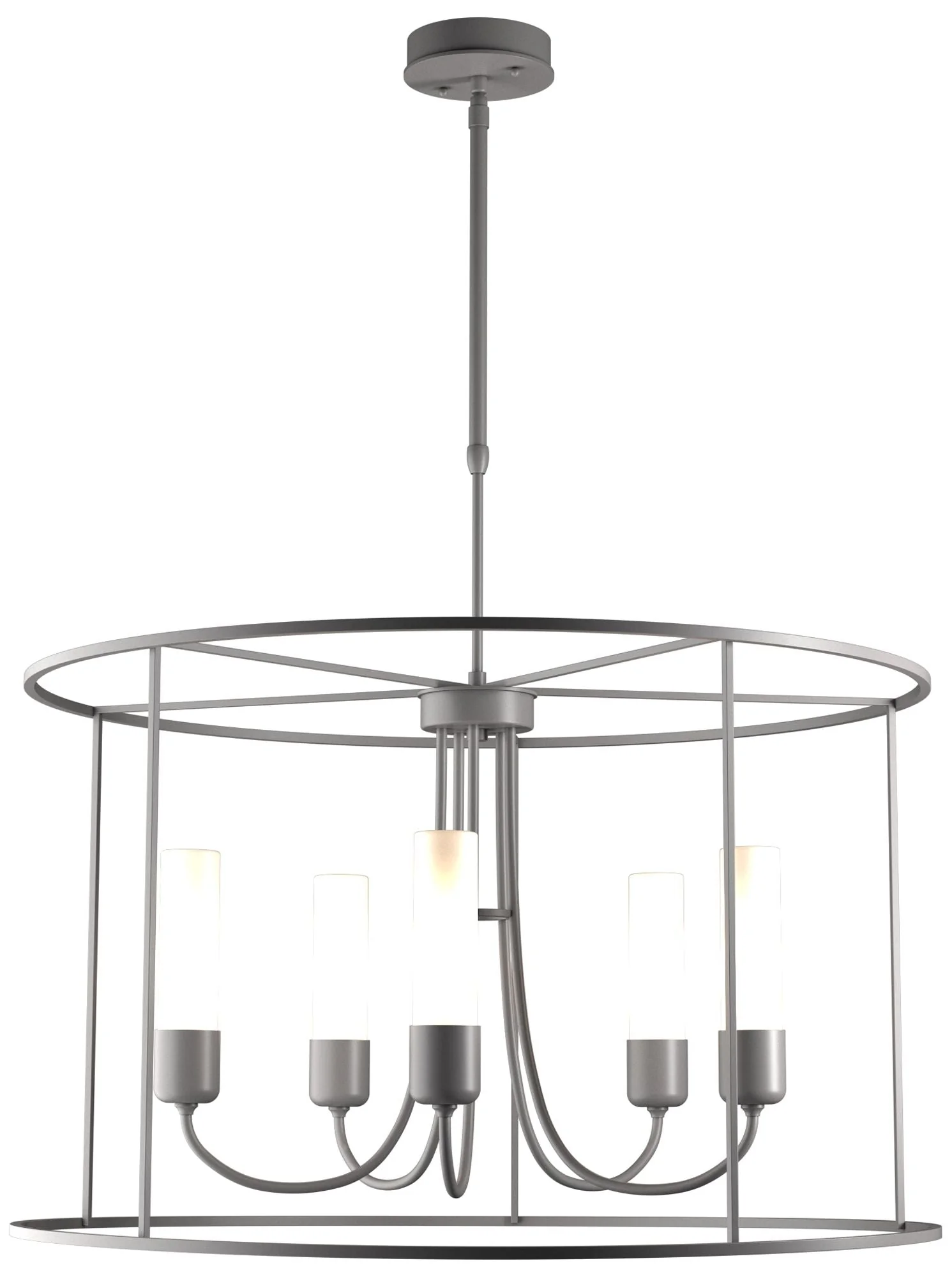 Portico Drum Outdoor Pendant - Steel Finish - Opal Glass - Standard - Image 1