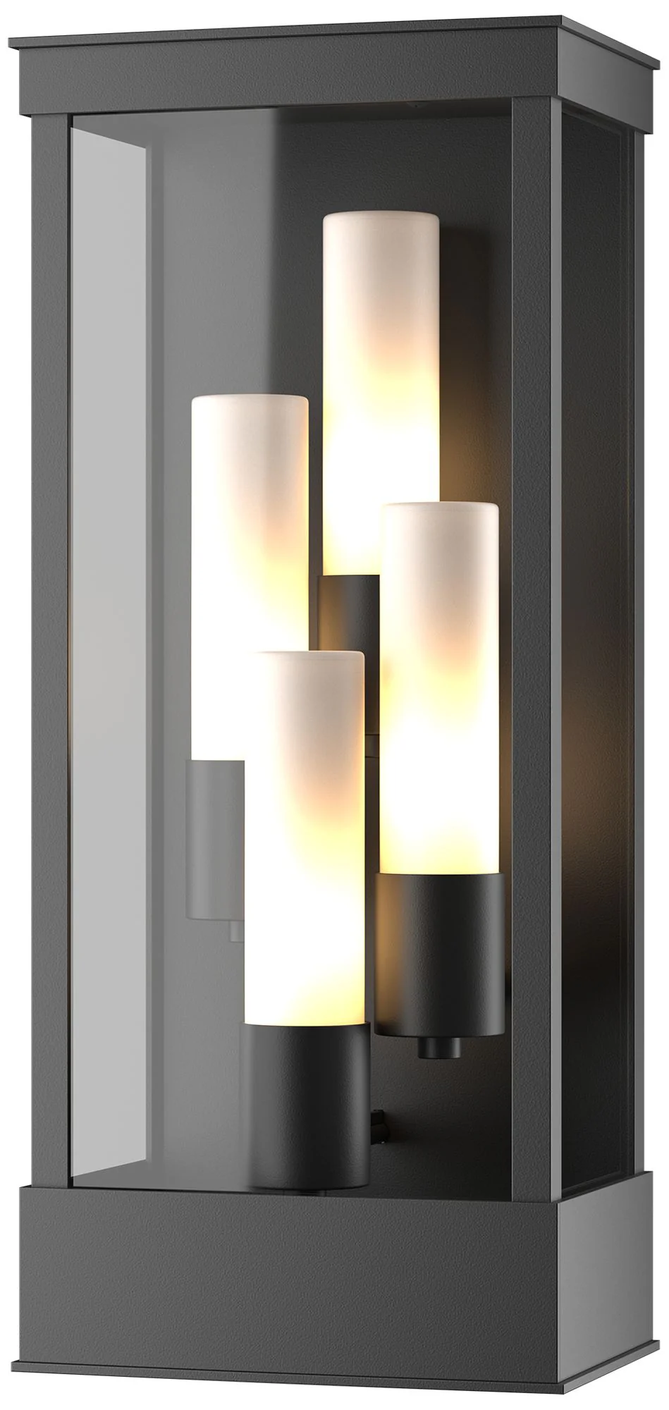 Portico Large Outdoor Sconce - Black Finish - Opal Glass - Image 1