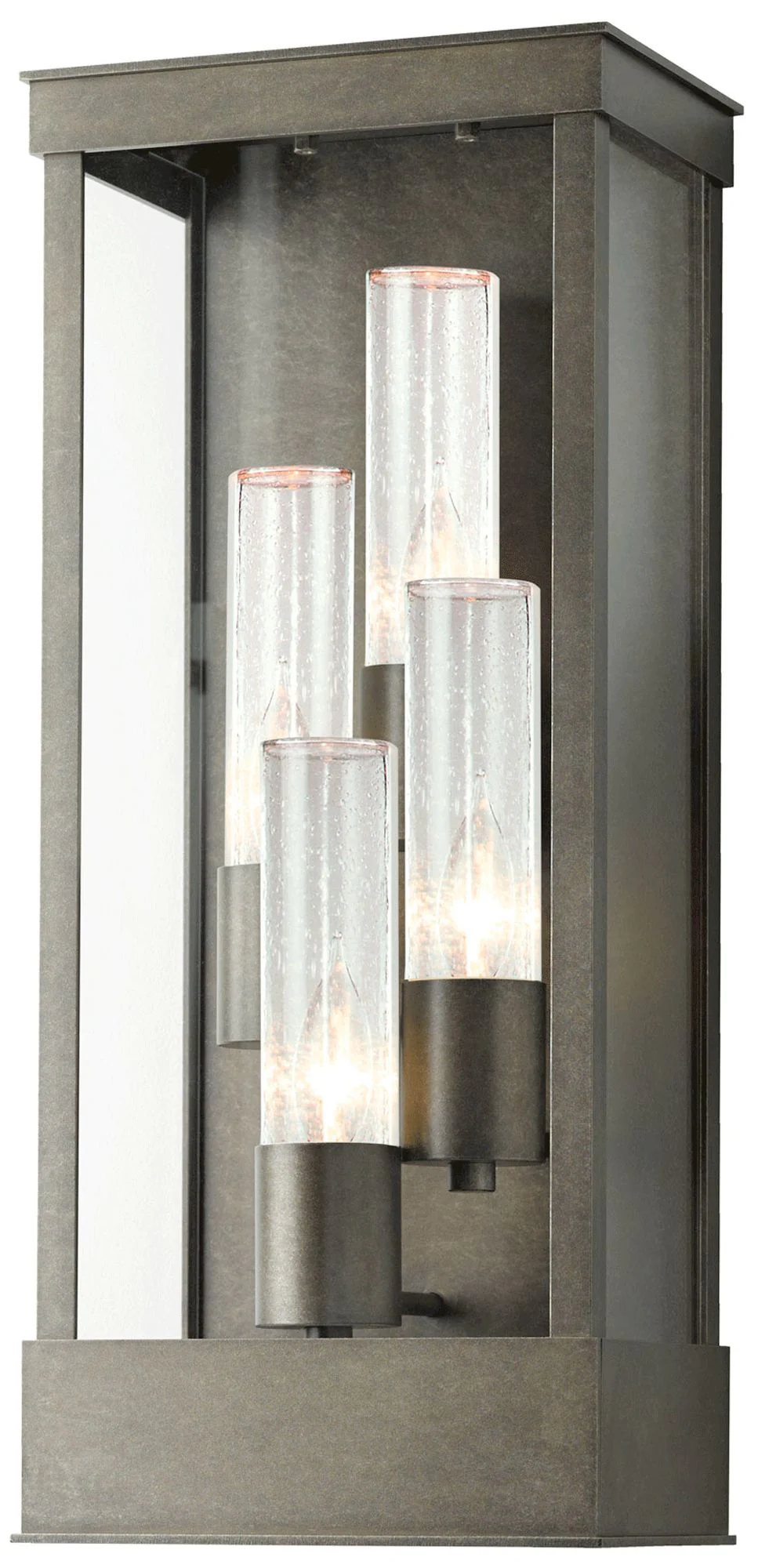 Portico Large Outdoor Sconce - Smoke Finish - Clear Glass - Image 1