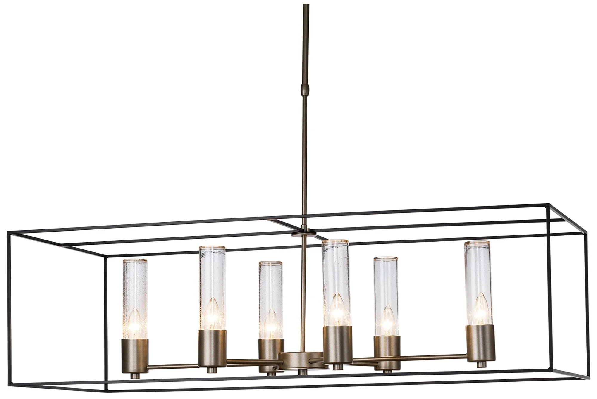 Portico Pendant - Gold - Smoke Accents - Clear Glass - Standard Height - Image 1